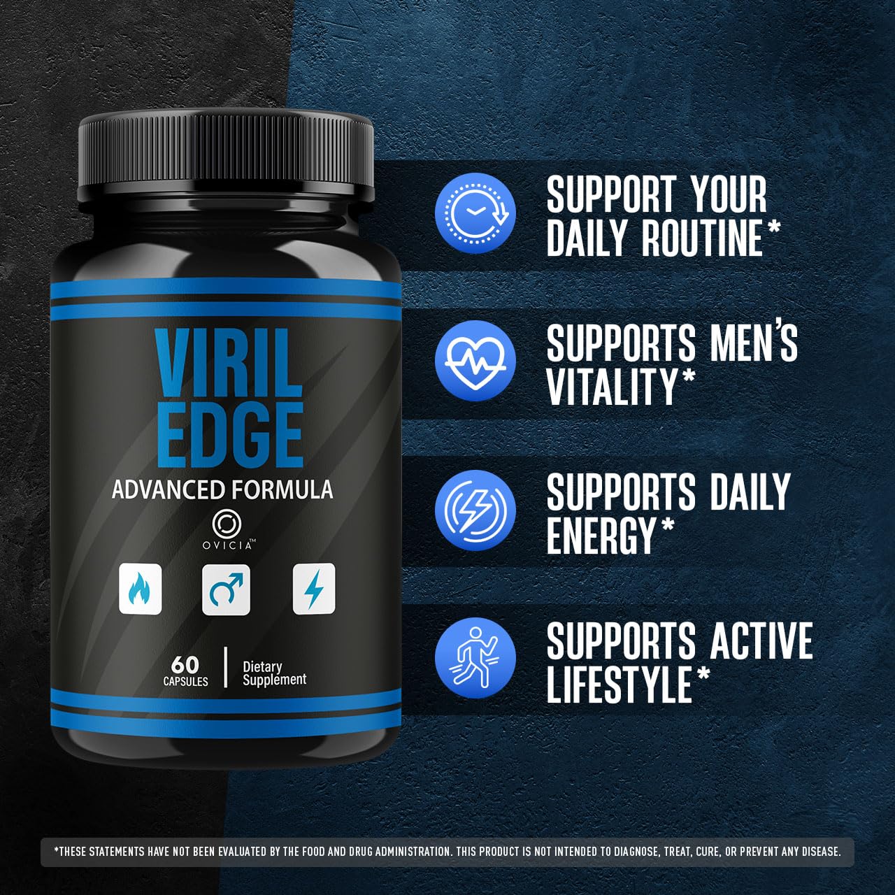 OVICIA Viril Edge for Men Capsules 60 Count