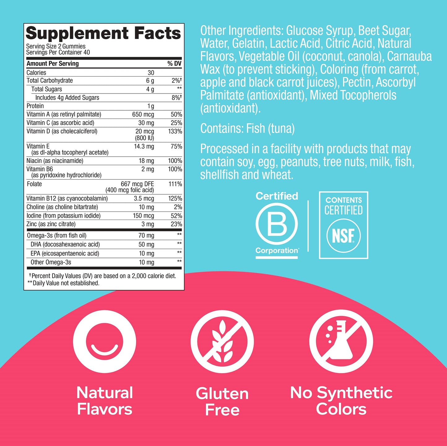 OLLY Prenatal Multivitamin Gummy, 80 Count