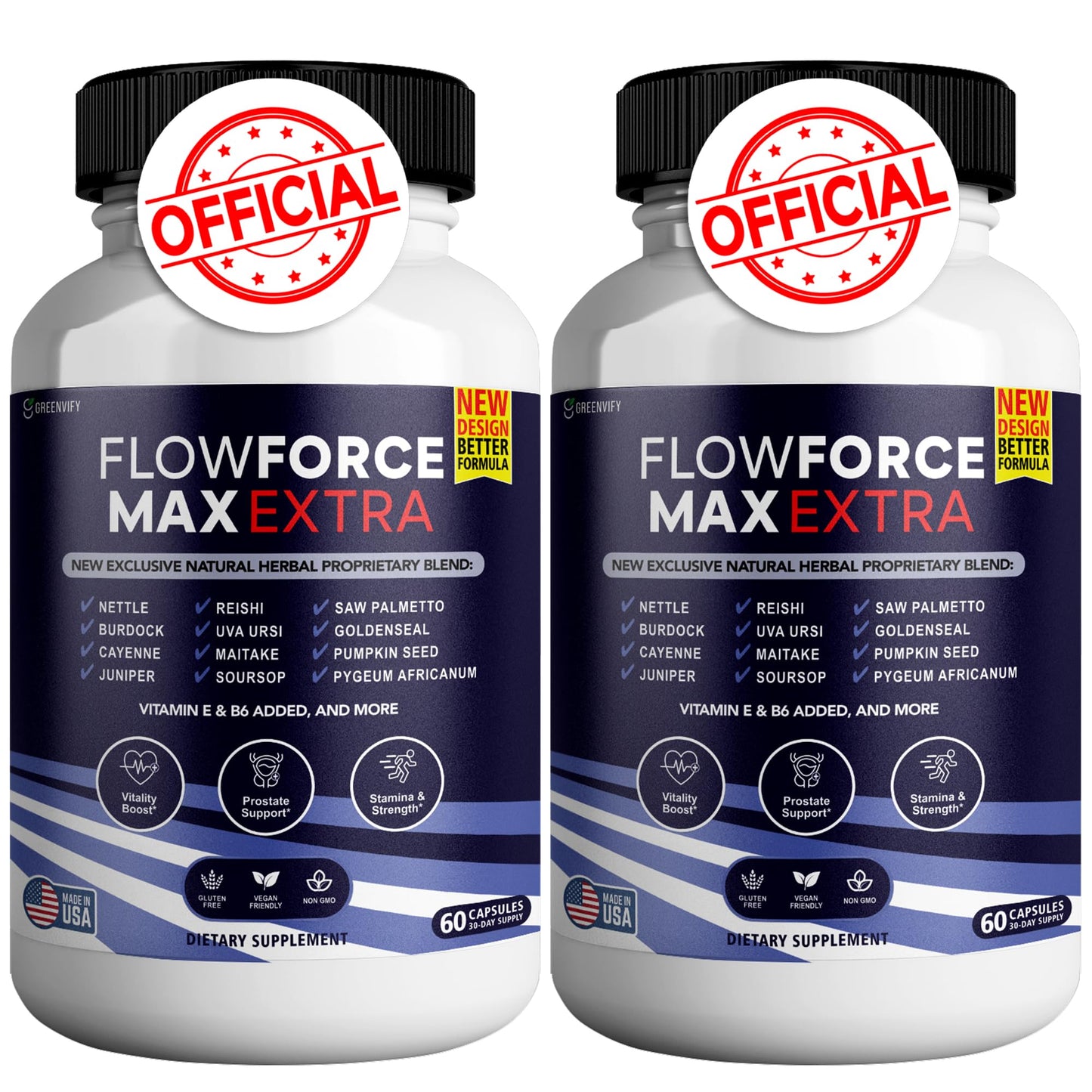 GREENVIFY Flow Force Max Extra Prostate Supplements for Men Capsules, 120 Capsules