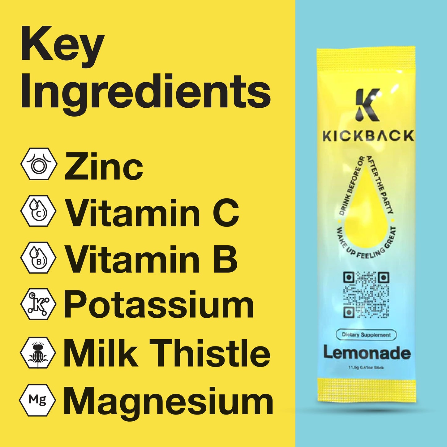Kickback Morning Boost Lemonade Powder 10 Pack