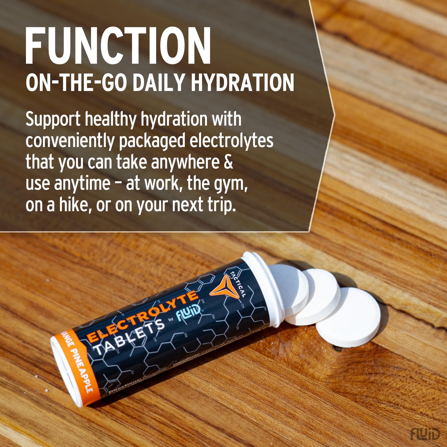 Fluid Tactical Effervescent Electrolyte Tablets - 40 Tablets