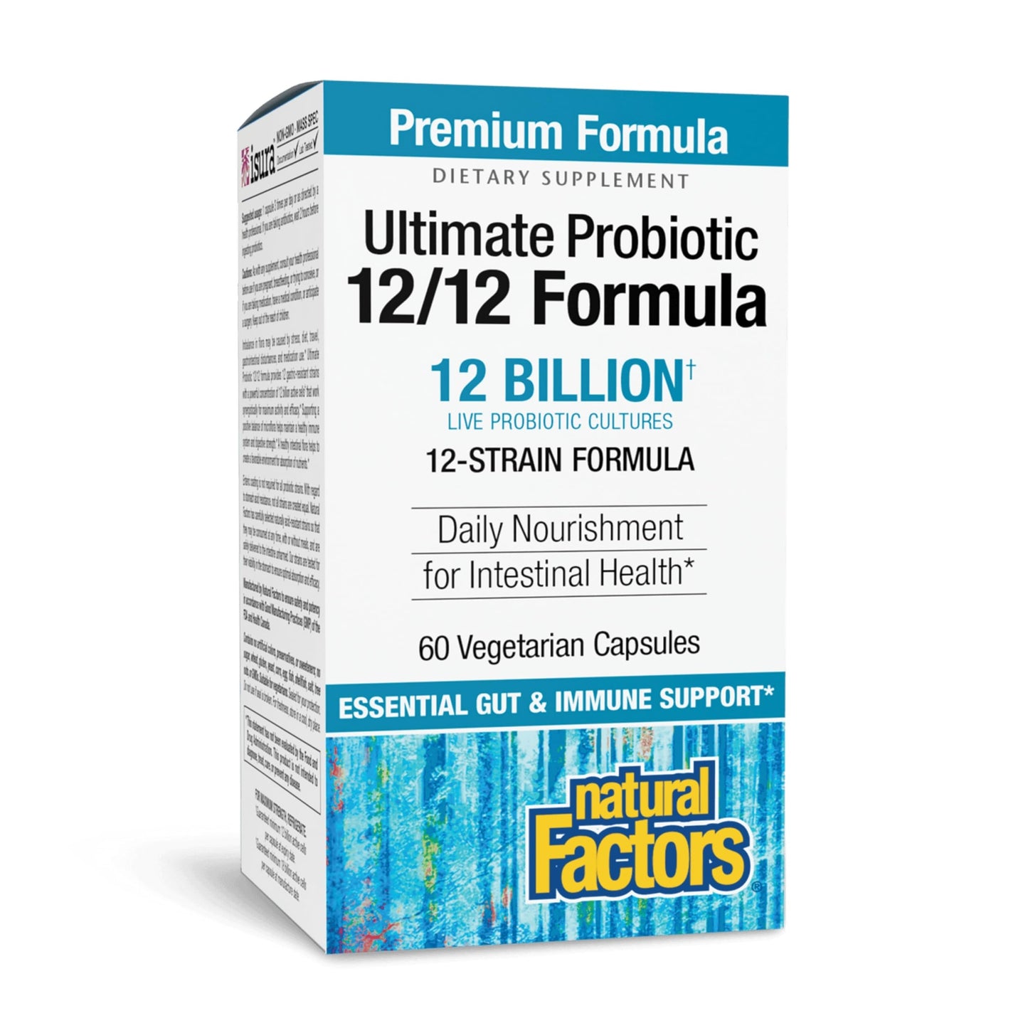 Natural Factors Ultimate Probiotic 12/12 Formula Digestive Health & Immune Support Probiotic Capsule 60 Count