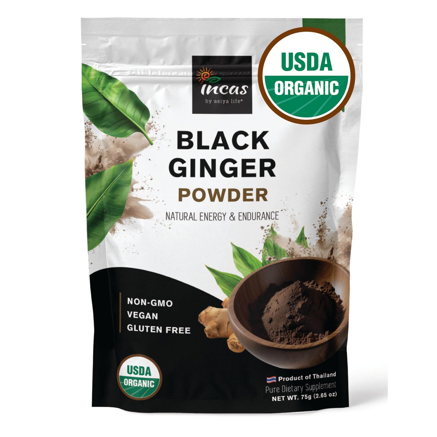 Incas by Asiya Life Thai Black Ginger Powder 2.75 Ounce