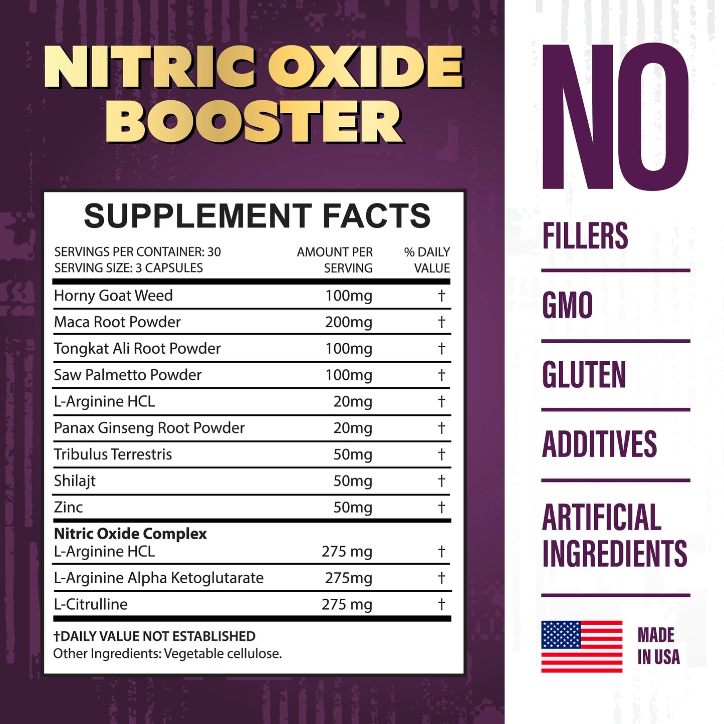 WARRIOR PROTOCOL Nitric Oxide Supplements for Men - Nitric Oxide Booster for Blood Flow, Stamina Booster, Alpha Energy and Endurance, 90 Capsules