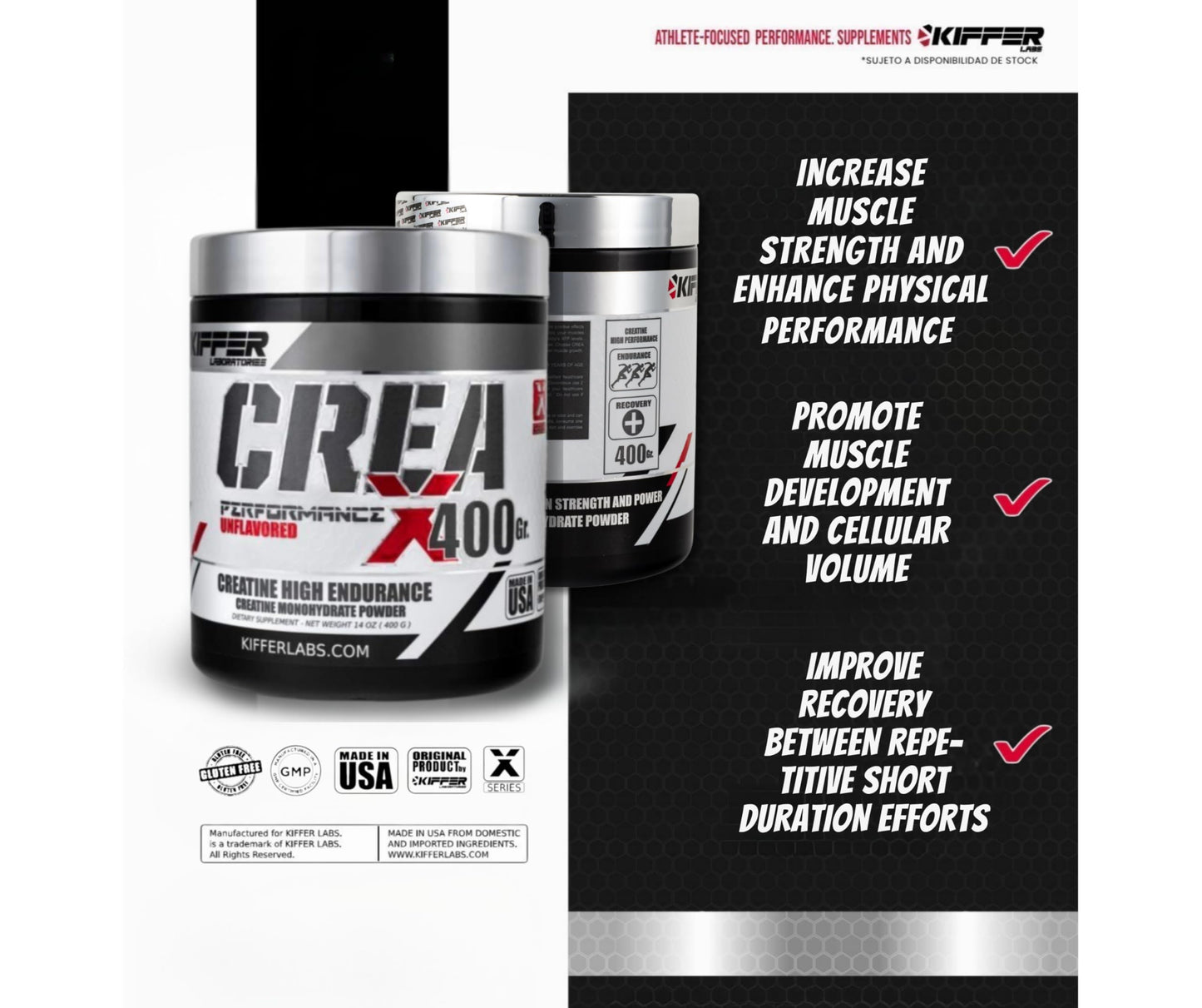 Kiffer Laboratories CreaX Creatine Monohydrate Powder, 14 oz