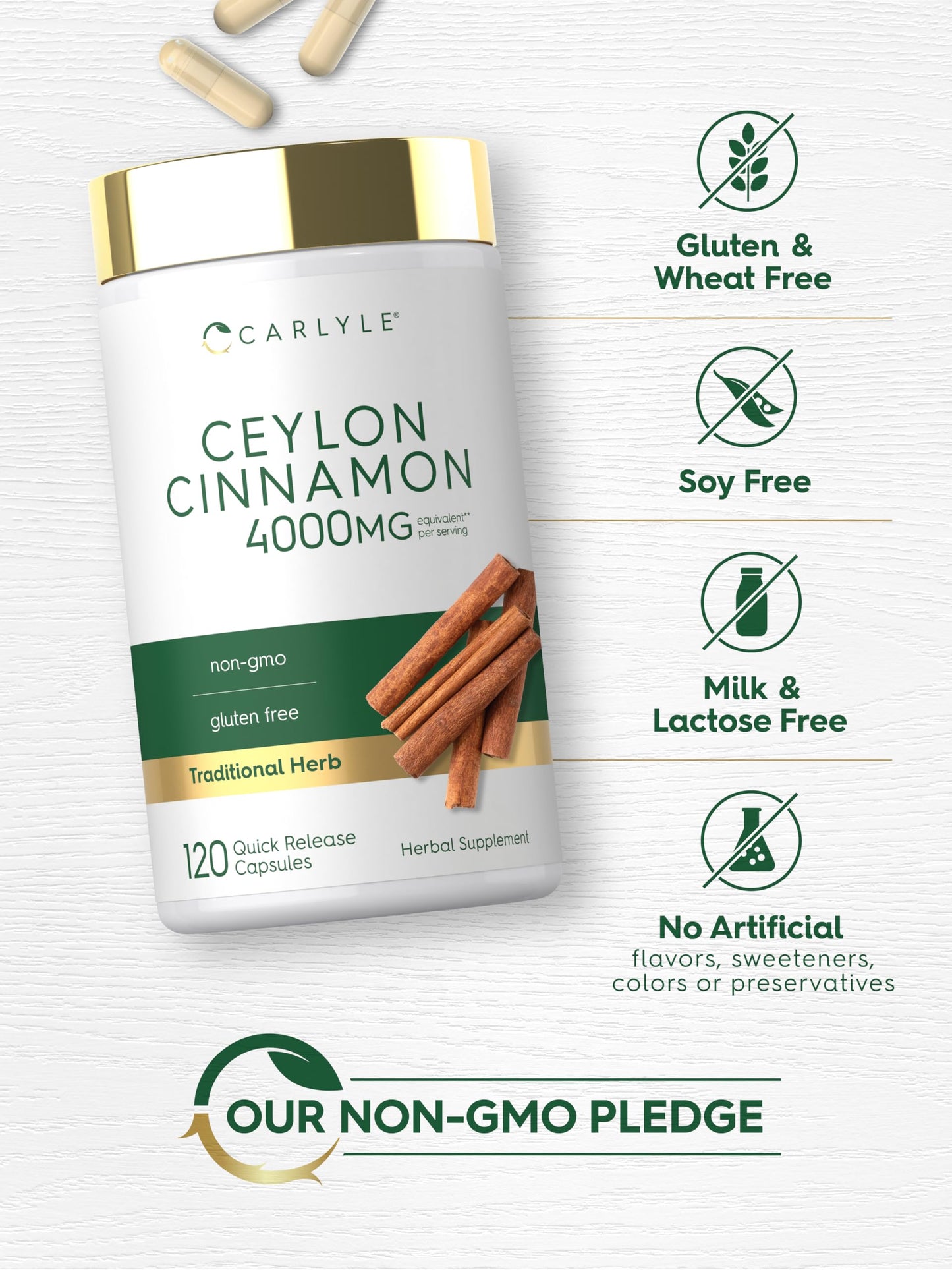 Carlyle Ceylon Cinnamon Capsules 120 Count