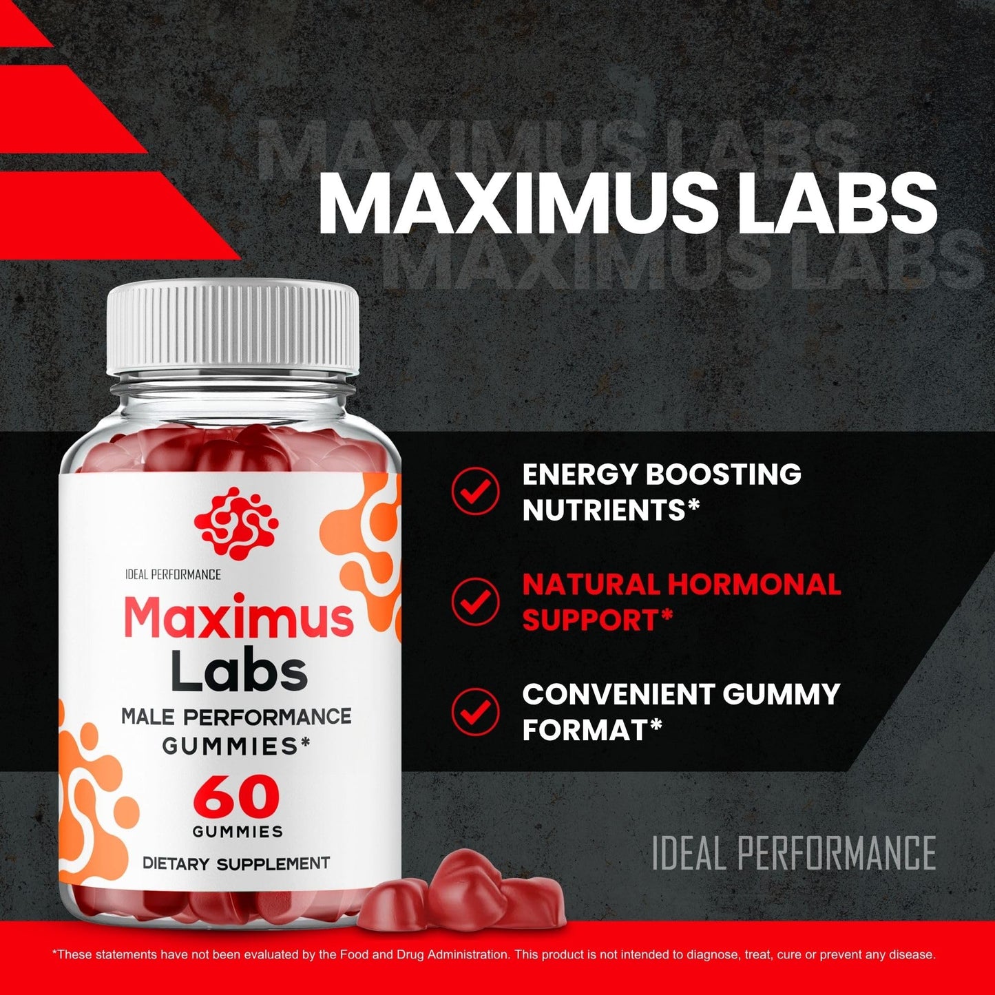 IDEAL PERFORMANCE Maximus Labs Gummies Gummy 60 Count