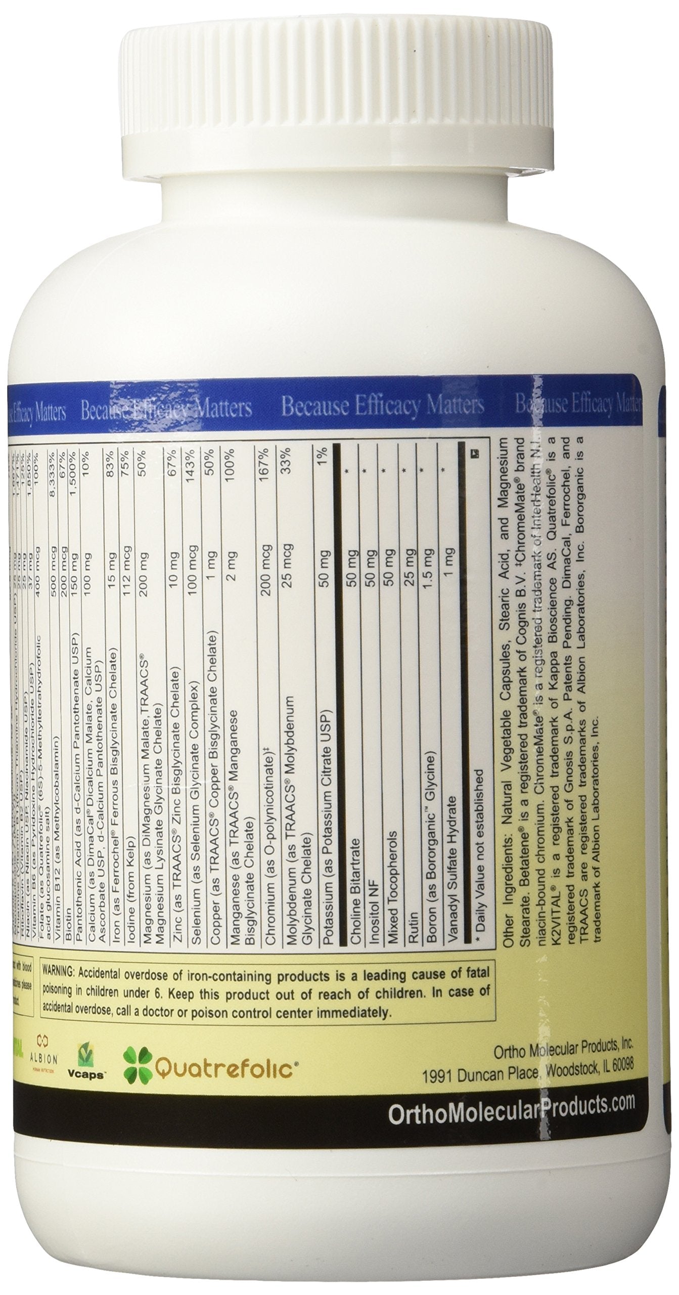 Ortho Molecular Products Alpha Base with Iron Capsules 240 Count