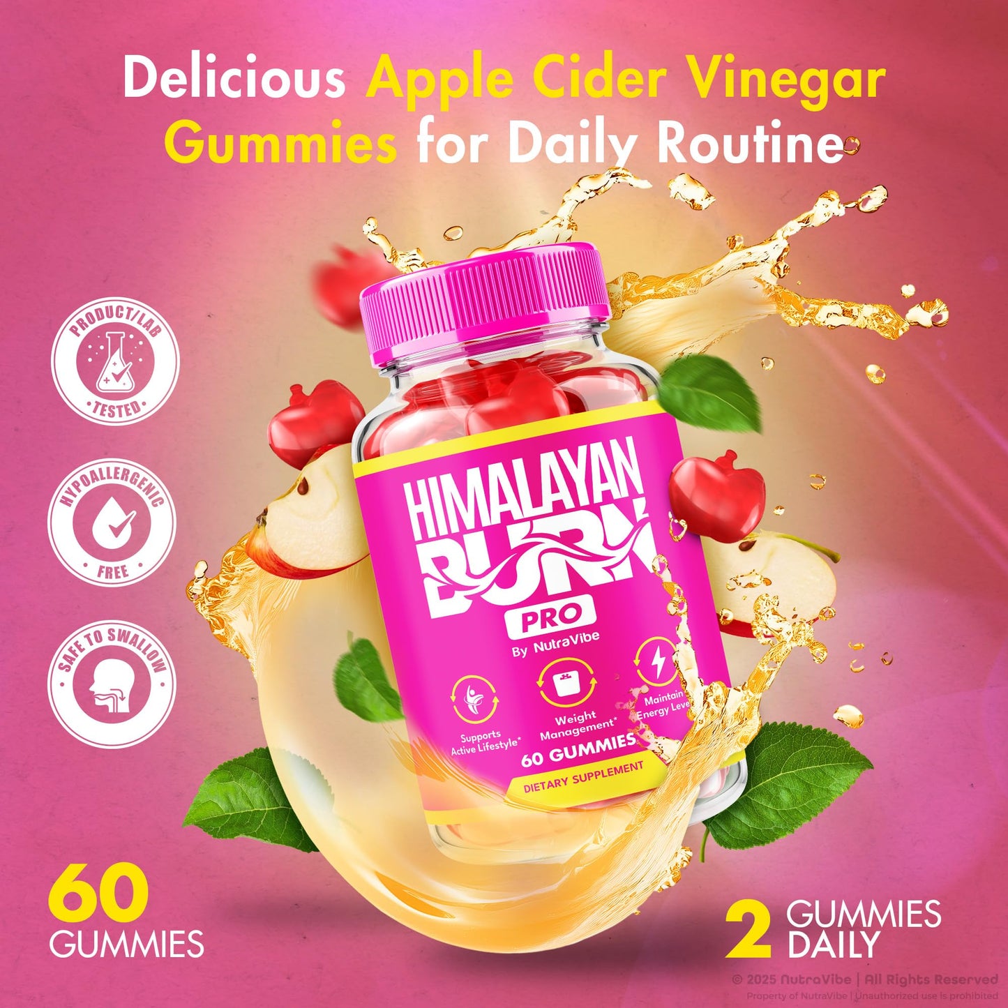 NutraVibe Himalayan Burn Pro Gummies – Natural Pink Salt Formula, 60 Gummies