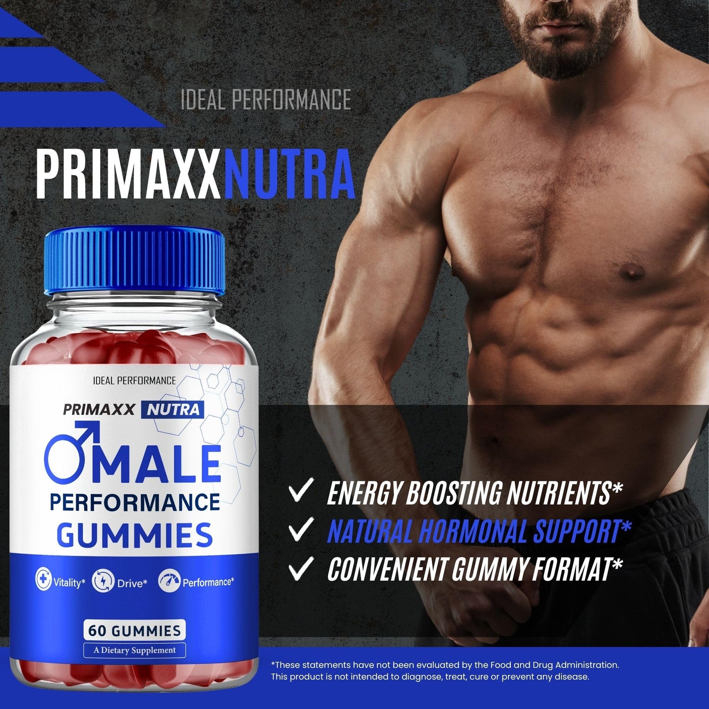 IDEAL PERFORMANCE Primaxx Nutra Male Gummies 120 Count