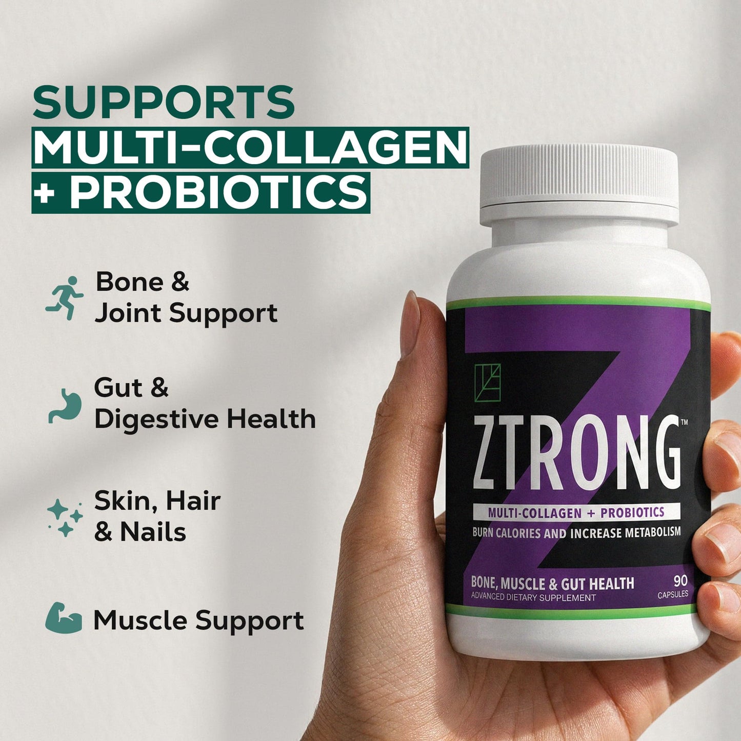 Dr. Zisman ZT Slimming Tea ZTRONG Advanced Collagen Supplements Capsules 90 Count
