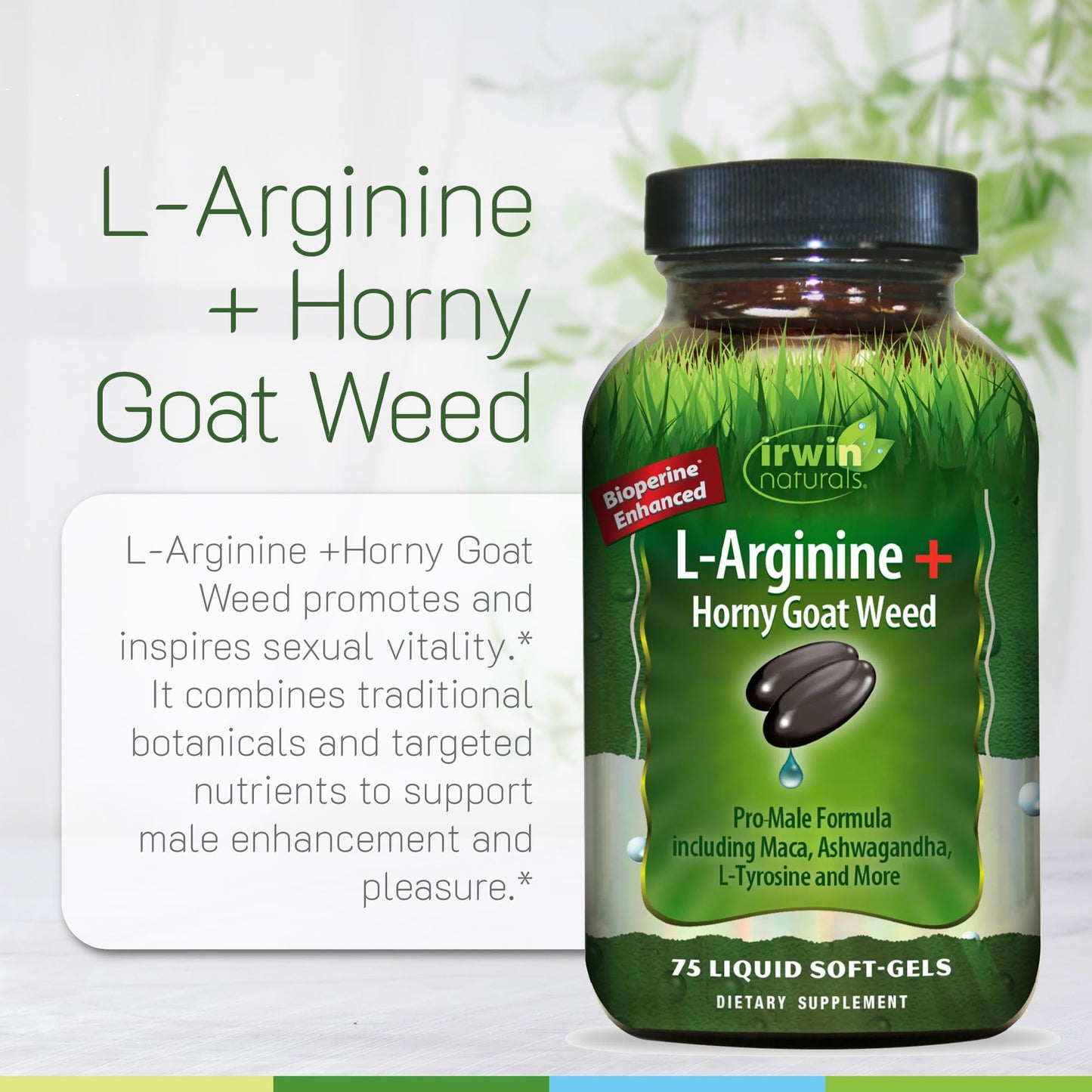 Irwin Naturals L-Arginine + Horny Goat Weed 75 Softgels