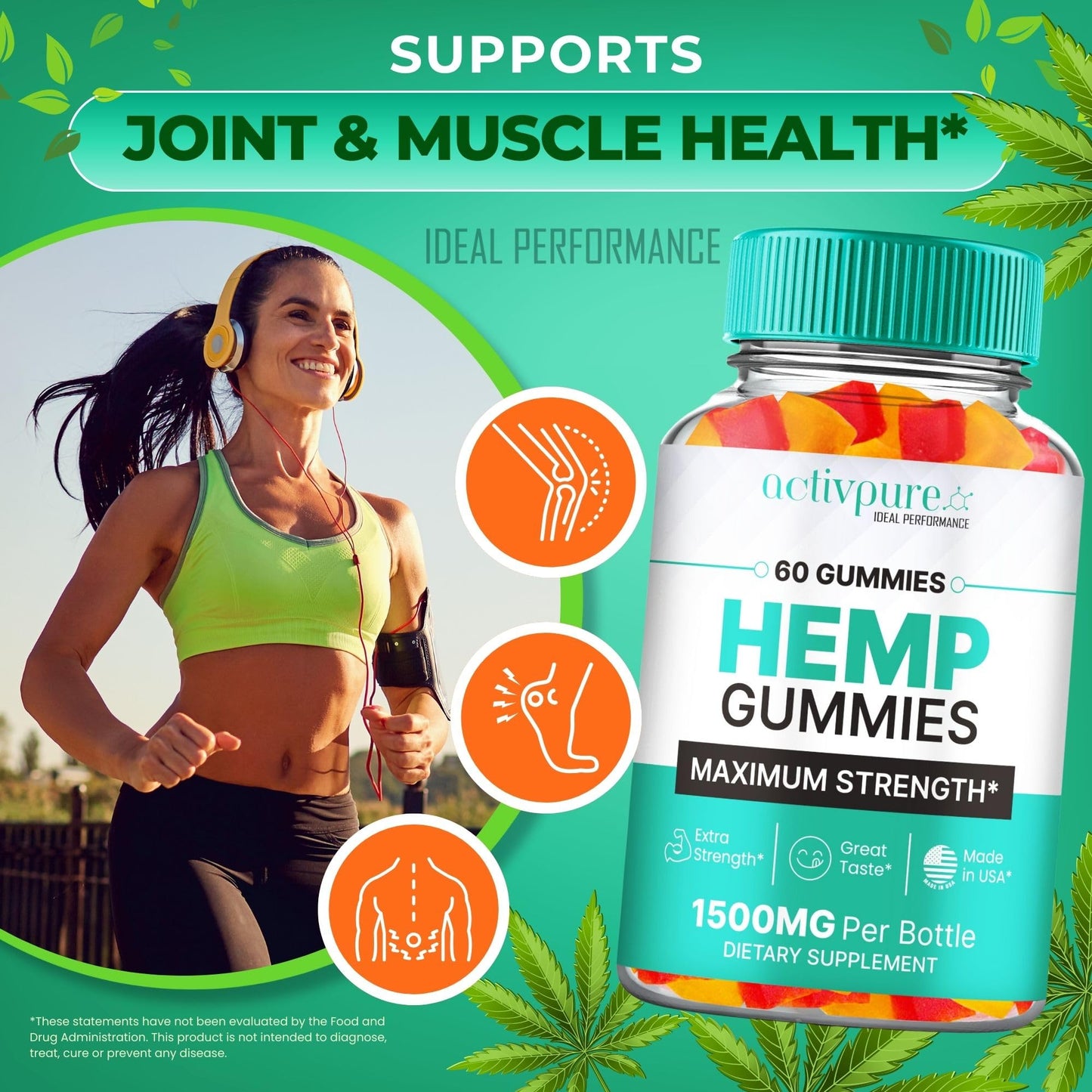 IDEAL PERFORMANCE Activ Pure Hemp Gummies 300 Gummies