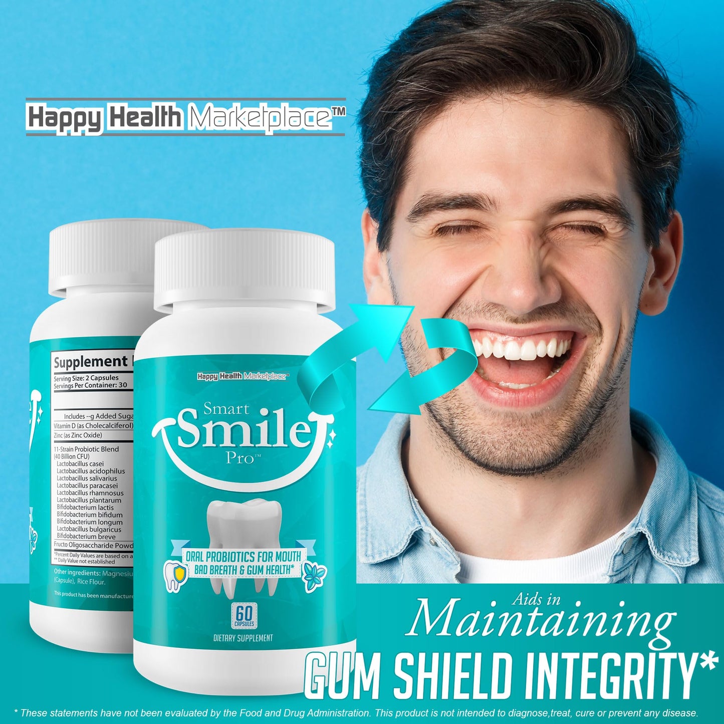 Happy Health Marketplace Smart Smile Pro Capsule, 60 Count