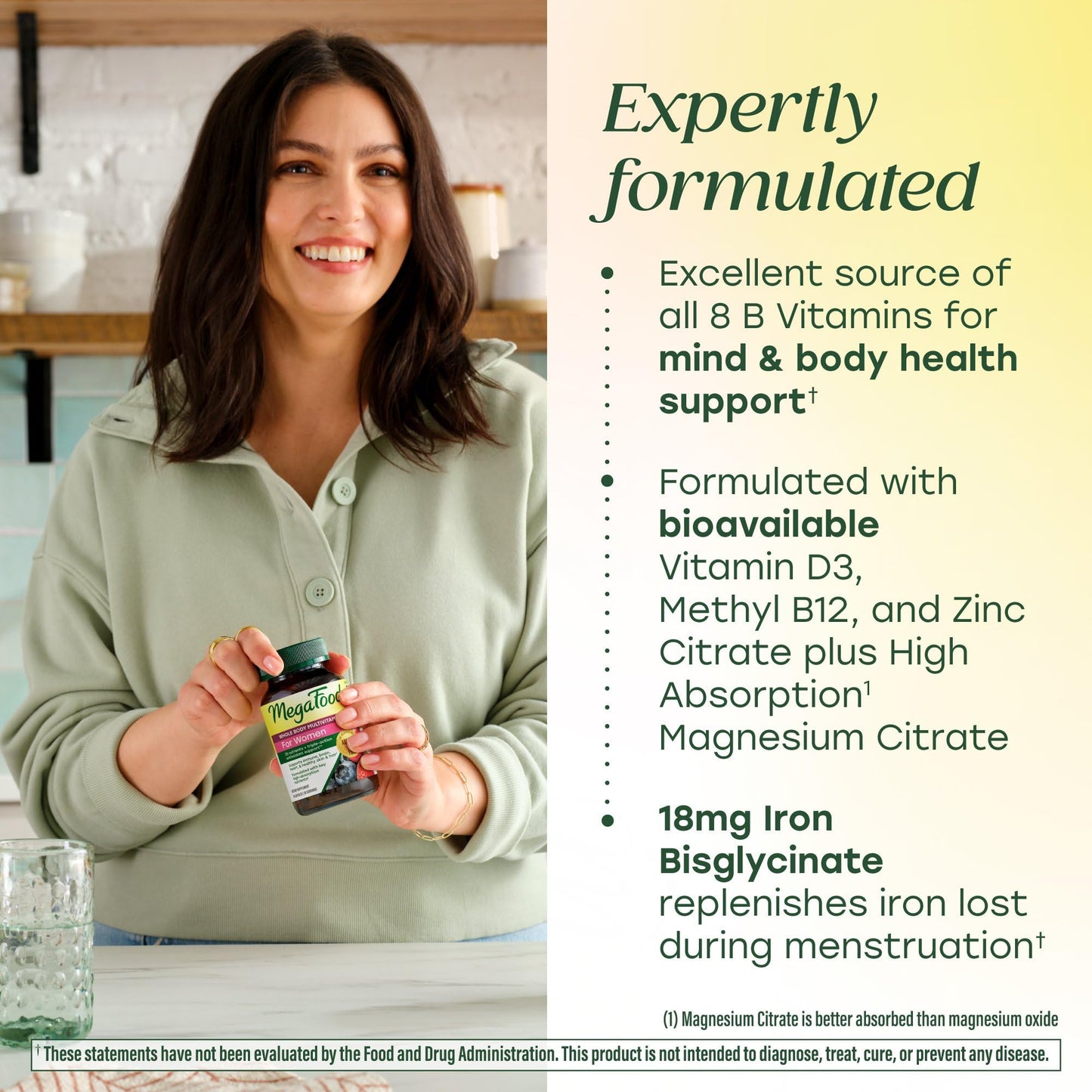 MegaFood Whole Body Multivitamin for Women with 25 Nutrients Capsule 60 Count