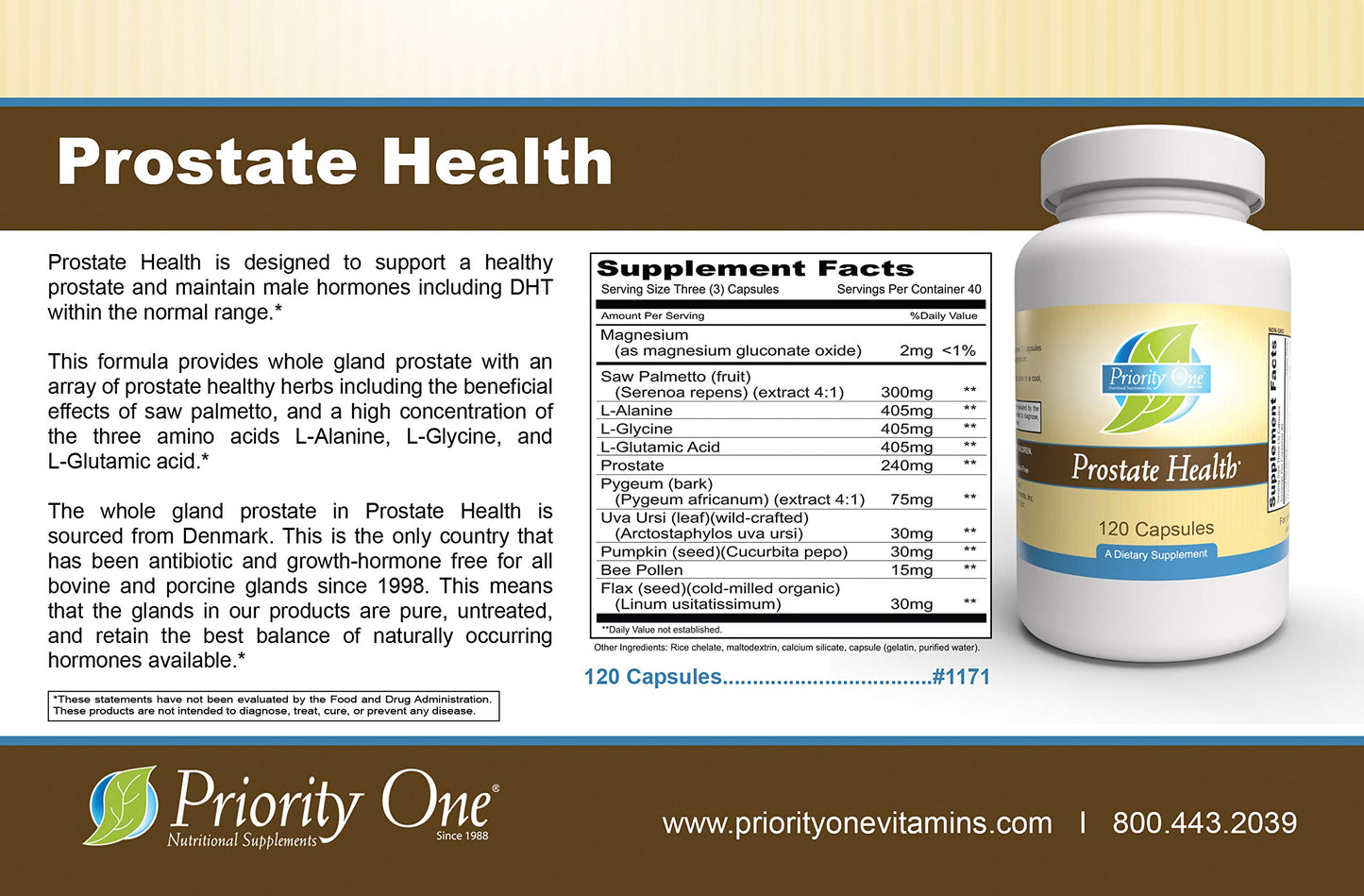 Priority One Prostate Health Capsules 120