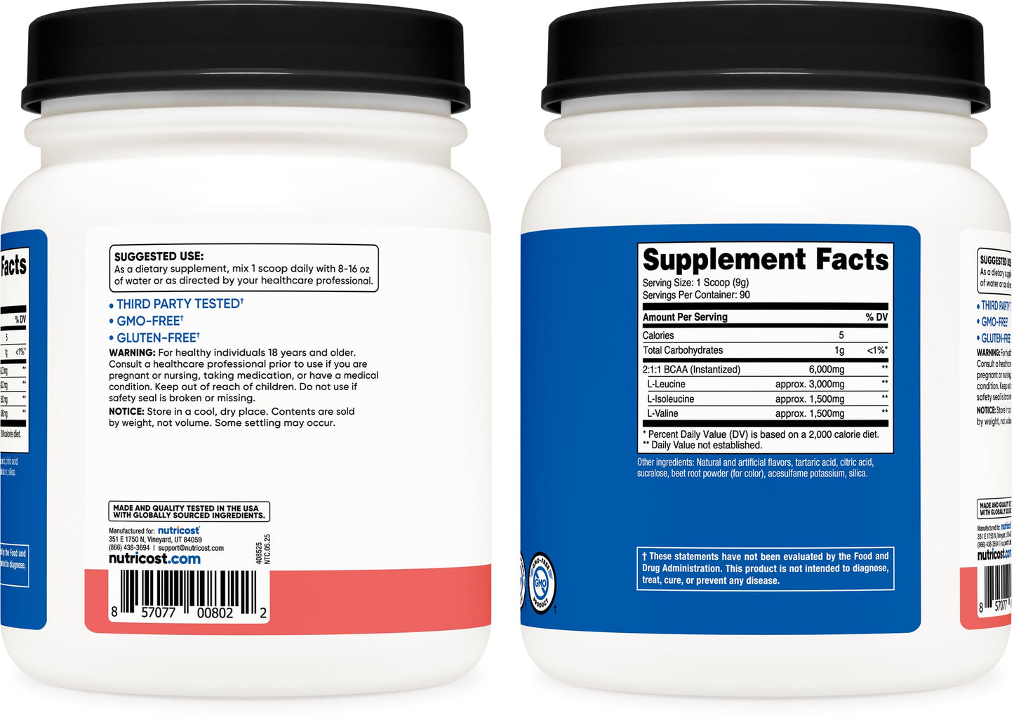Nutricost BCAA Powder Watermelon 28.6 Servings