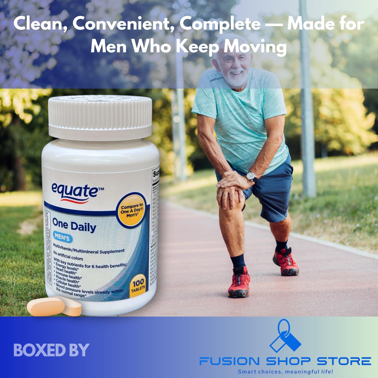 Fusion Shop Store Multivitamin Multimineral Man One Daily Tablets, 100 Count