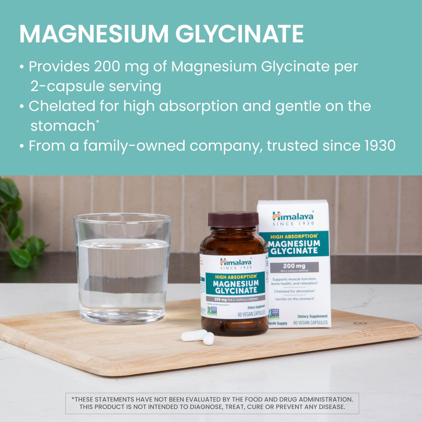 Himalaya Magnesium Glycinate Capsules, 60 Count