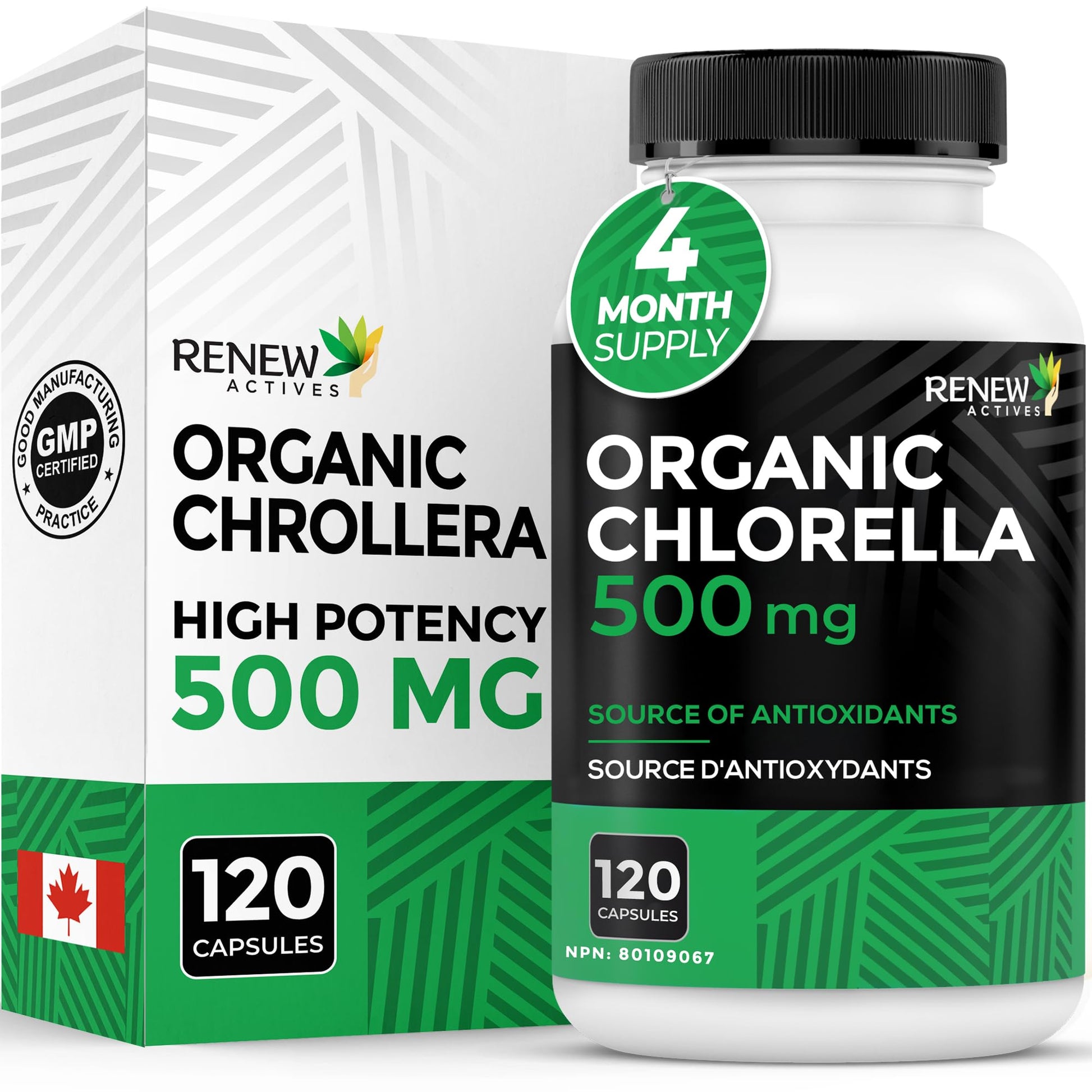 Renew Actives Chlorella Capsules 1000mg per 2 Capsules, 120 Capsules