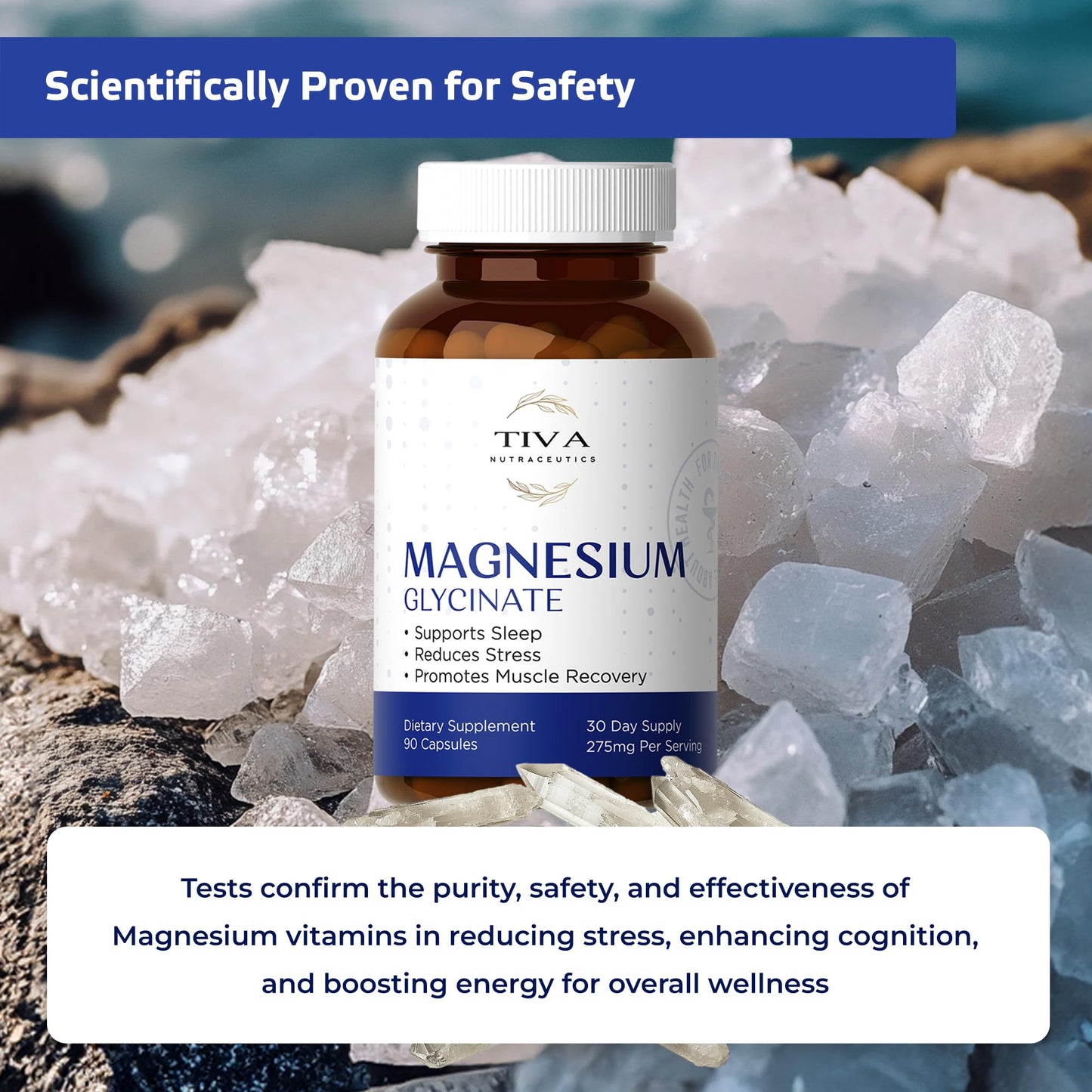 TIVA Nutraceutics Magnesium Glycinate Capsules, 90 Count