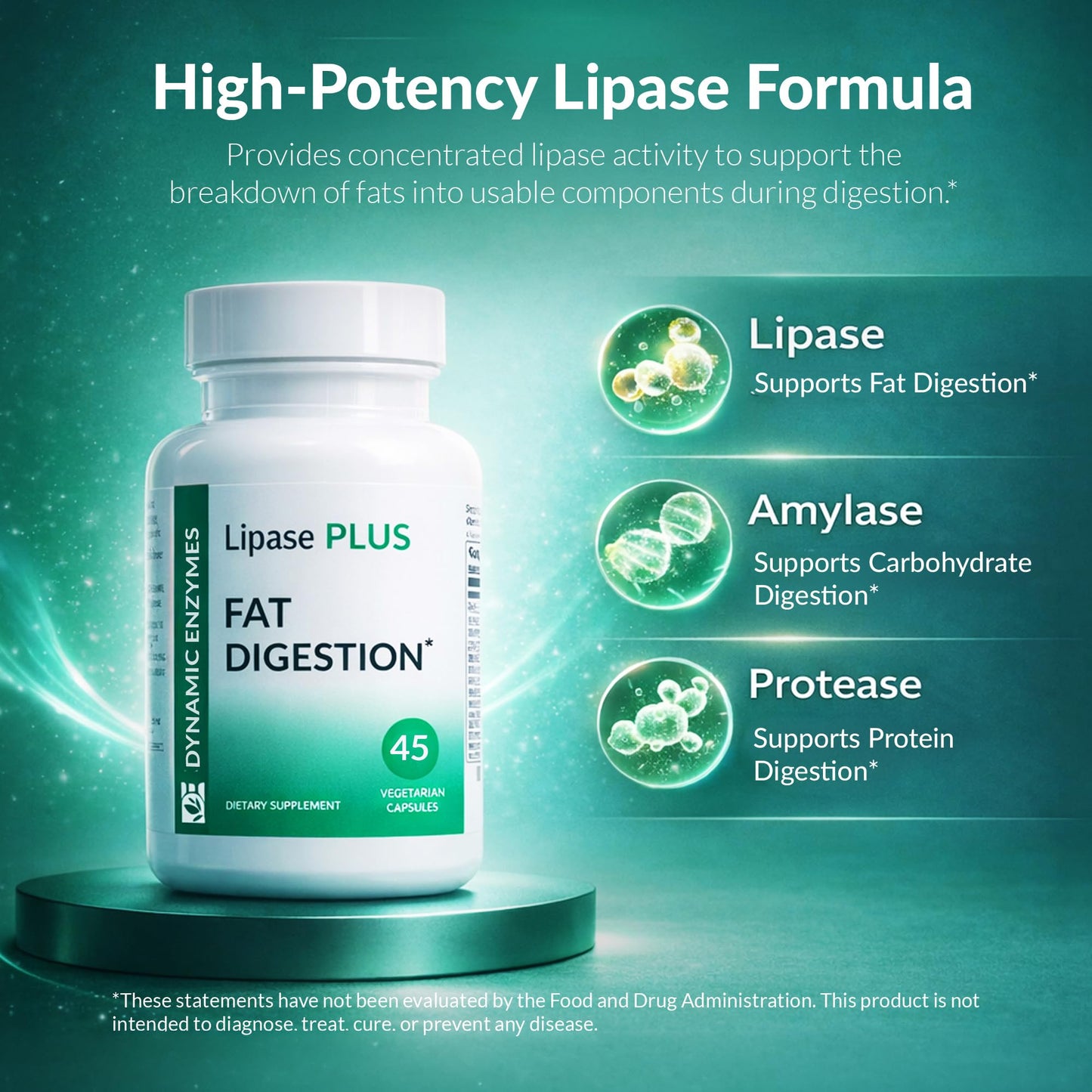 Dynamic Enzymes Lipase Plus Digestive Enzymes Capsule 45 Capsules