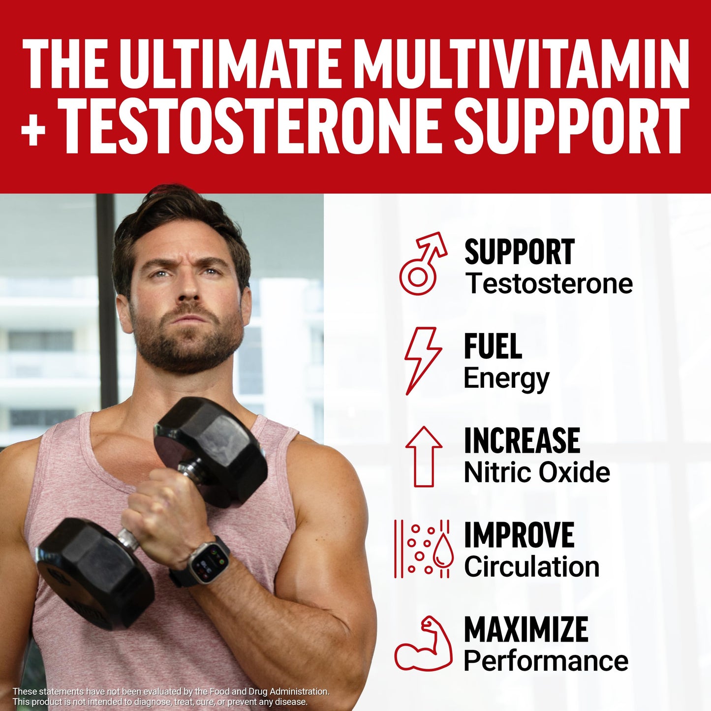 Force Factor Test X180 Multivitamin for Men with Testosterone Support Tablet, 120 Count