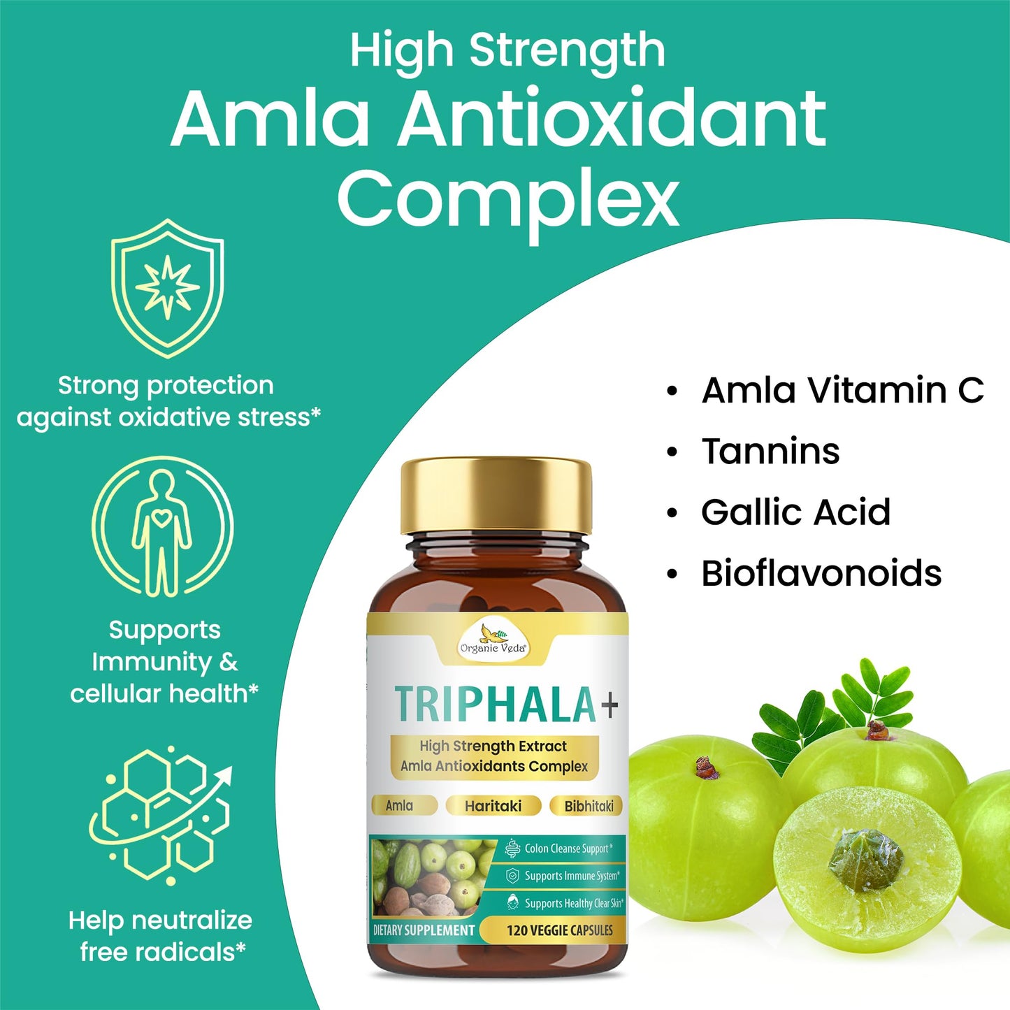 Organic Veda Triphala Capsule 120 Count