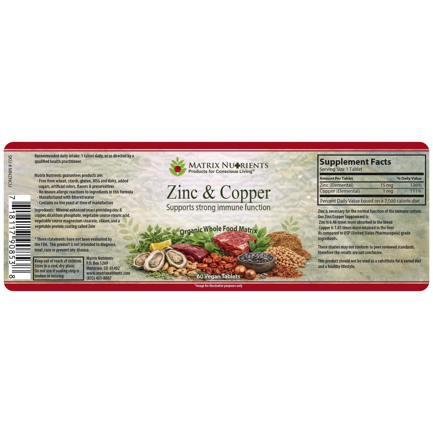 Matrix Nutrients Zinc & Copper Tablet 1