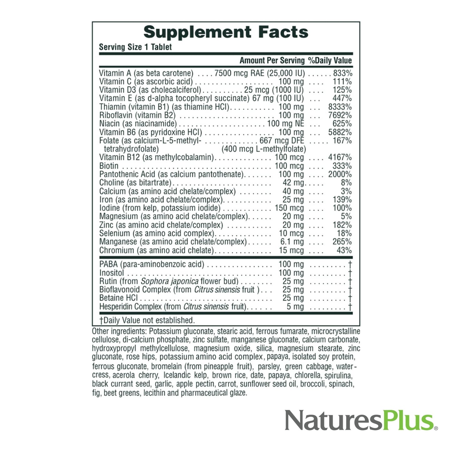NaturesPlus Ultra II Daily 90 Tablets - Multivitamin with Whole Foods for Overall Well-Being, Sustained Release
