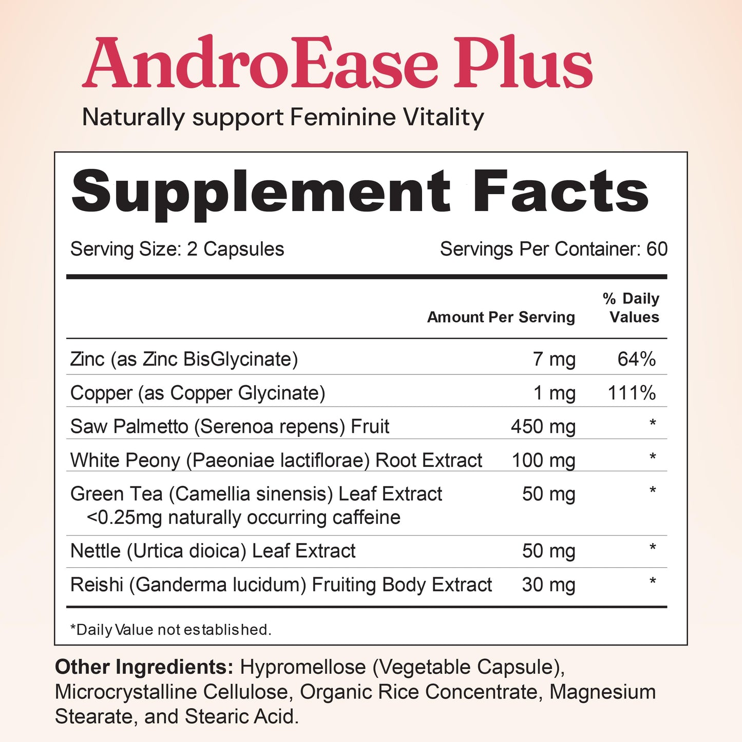 Nourished Natural Health AndroEase Plus Women's Balance Formula Capsule 180