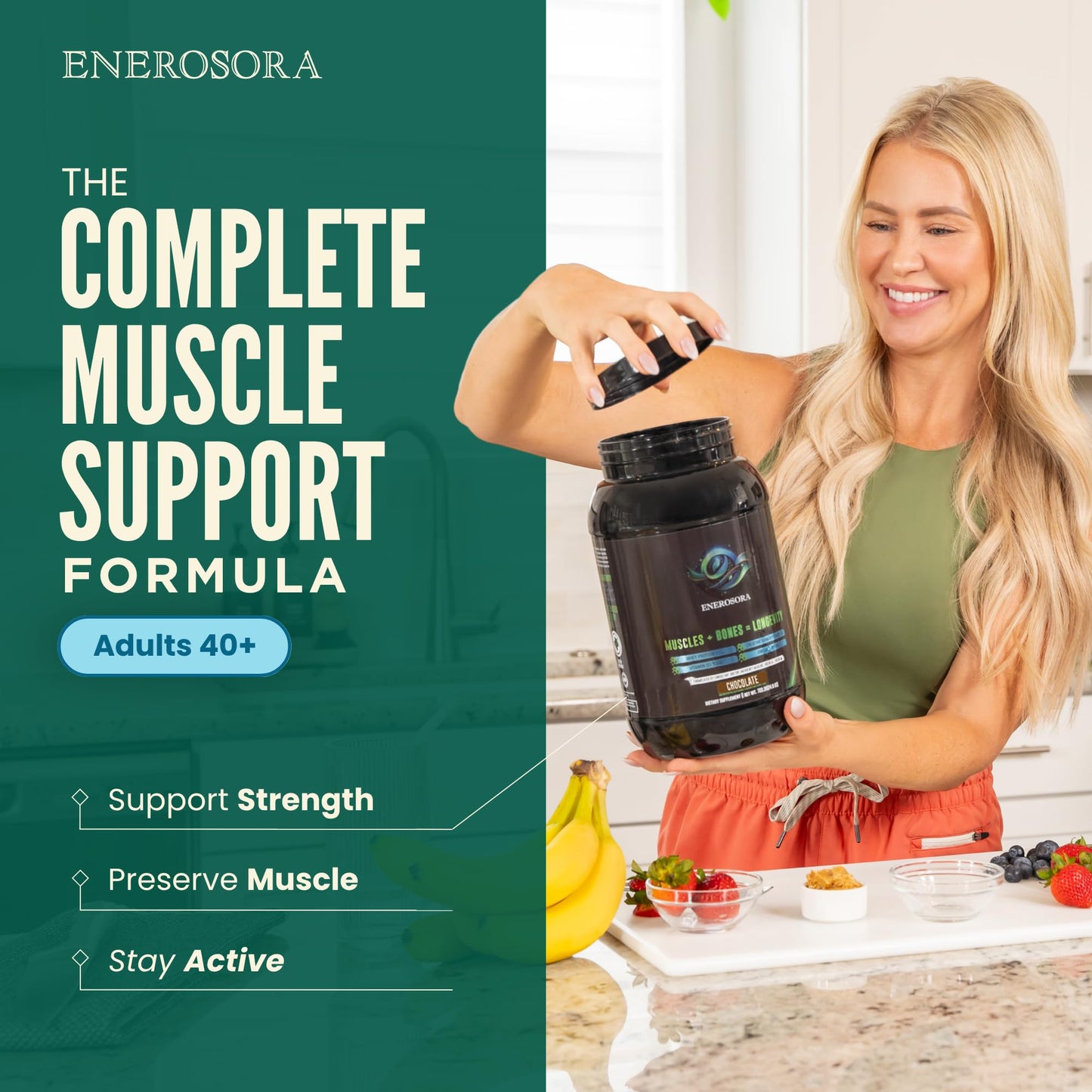 ENEROSORA Plant-Based Muscle Builder Powder 30 Servings