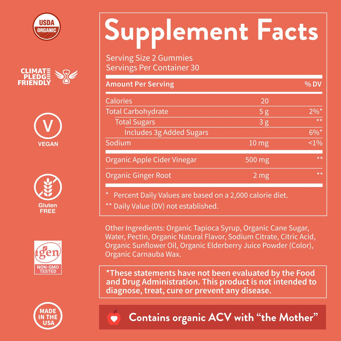 WellPath Apple Cider Vinegar with Mother Gummies & Lion's Mane Mind & Brain Support, 120 Gummies