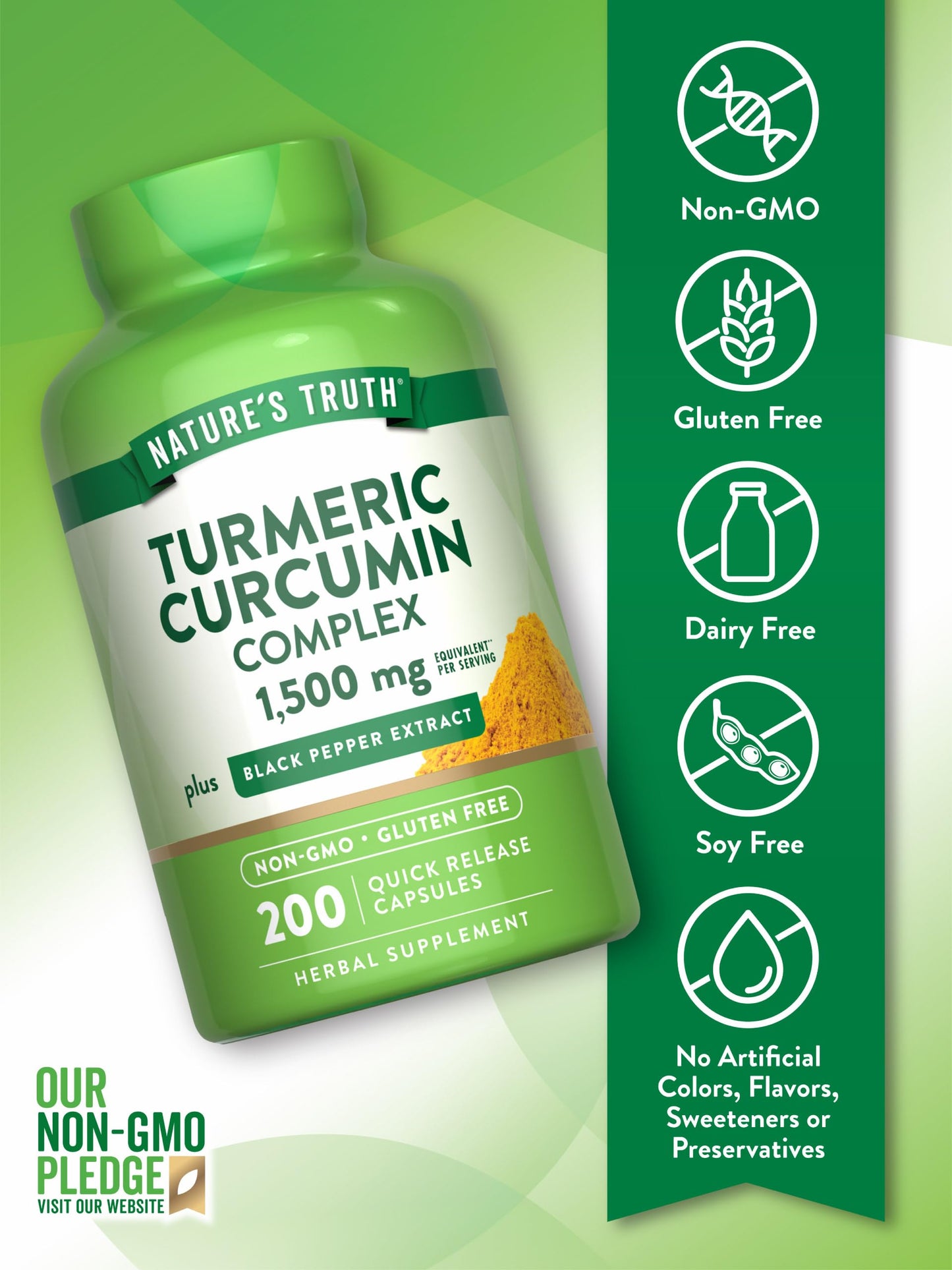 Nature's Truth Turmeric Curcumin Complex Capsules, 200