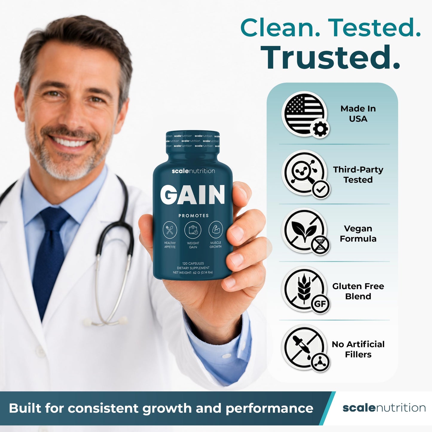 Scale Nutrition Gain Appetite Booster Capsules, 120 Capsules