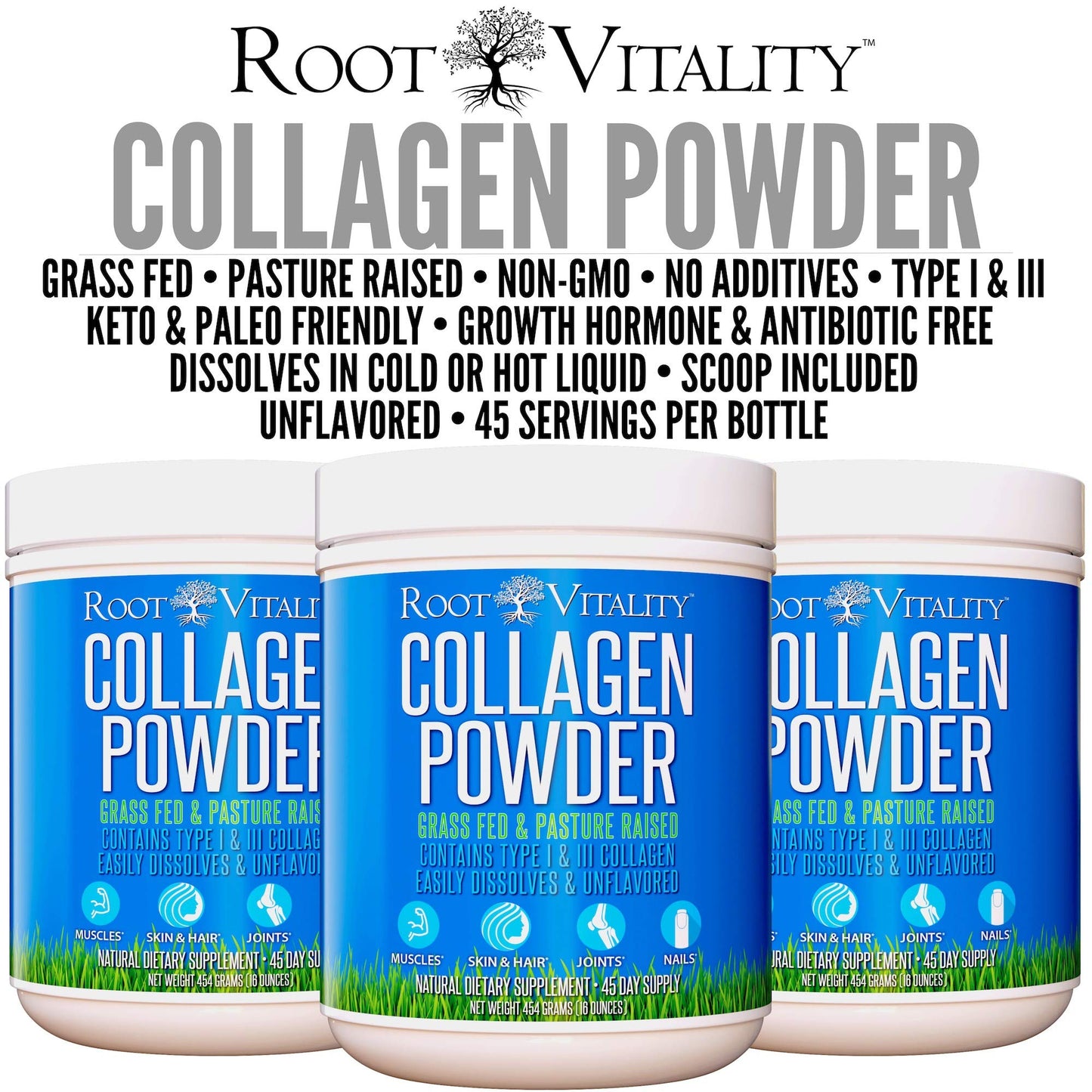 Root Vitality Collagen Peptides Powder 10.5 oz