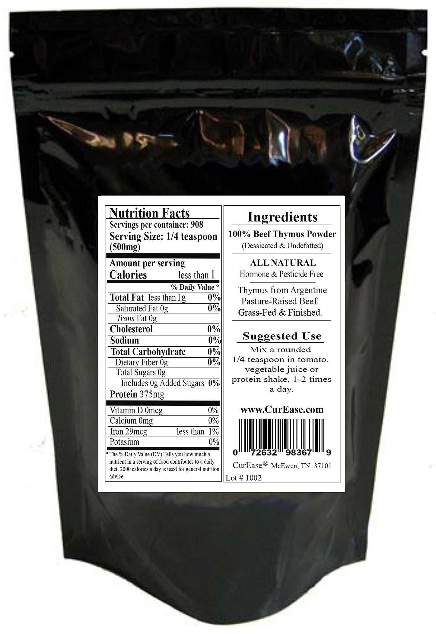 CurEase Argentine Beef Thymus Powder, 16 oz