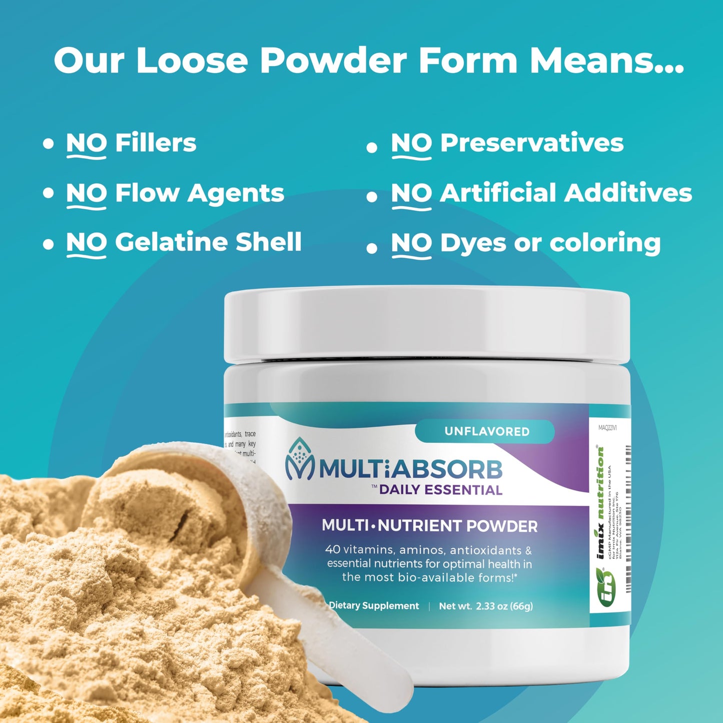 Imix Nutrition MultiAbsorb Daily Essential Multi-Nutrient Powder, 2.17 oz