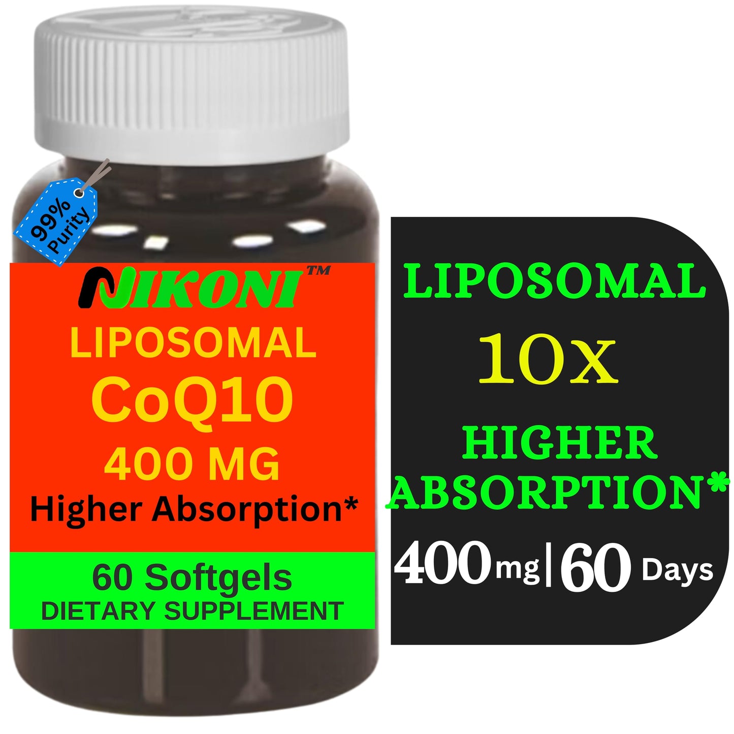 Nikoni Liposomal CoQ10 400 mg Capsules 240
