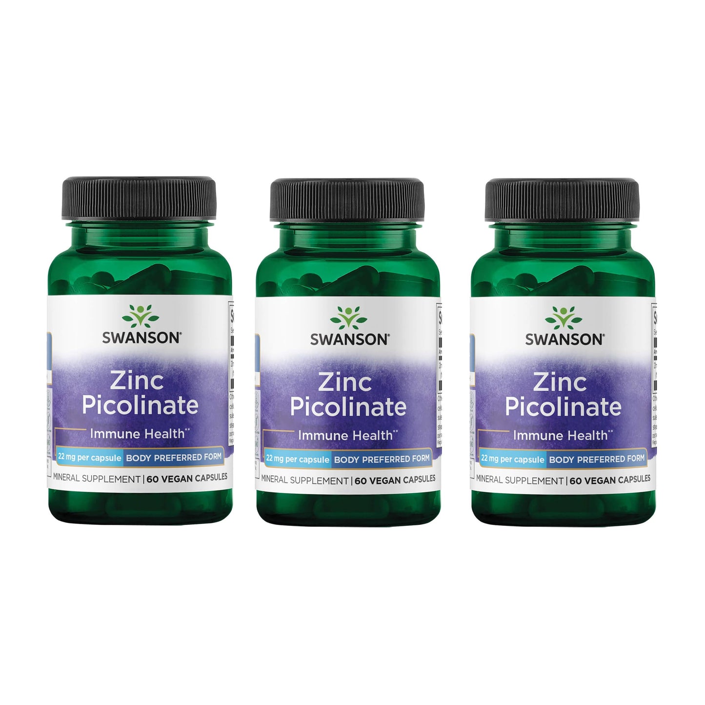 Swanson Zinc Picolinate Chelated Mineral Supplement Capsules 180