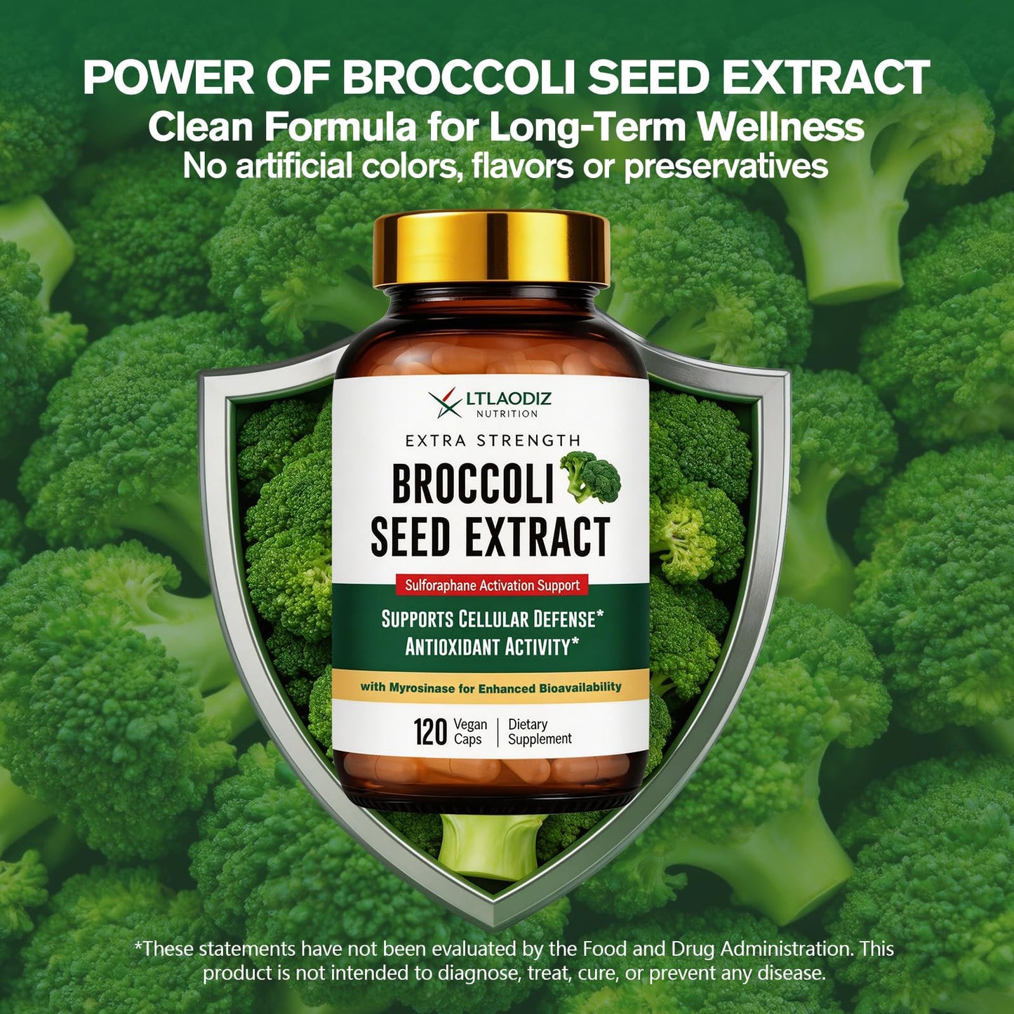 LTTLAODIZ Sulforaphane Supplement from Broccoli, 120 Capsules