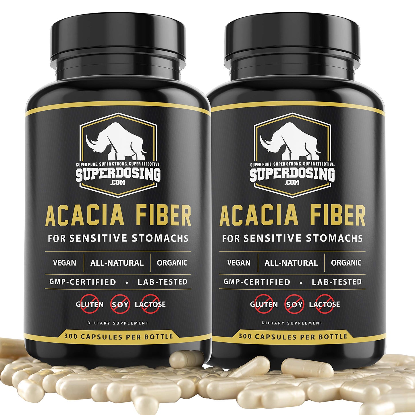 SuperDosing.com Organic Acacia Senegal Fiber Capsules, 600 Capsules