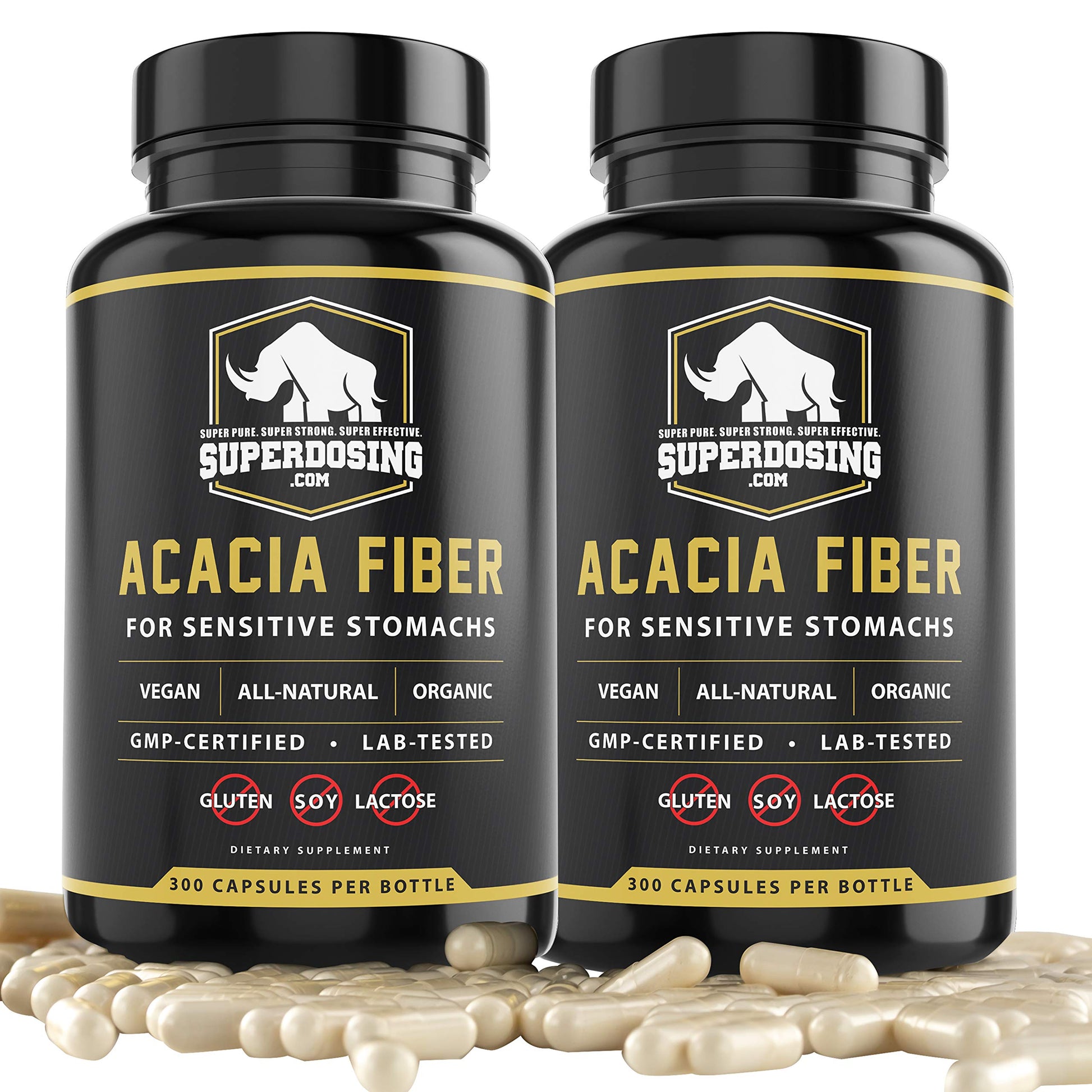 SuperDosing.com Organic Acacia Senegal Fiber Capsules, 600 Capsules