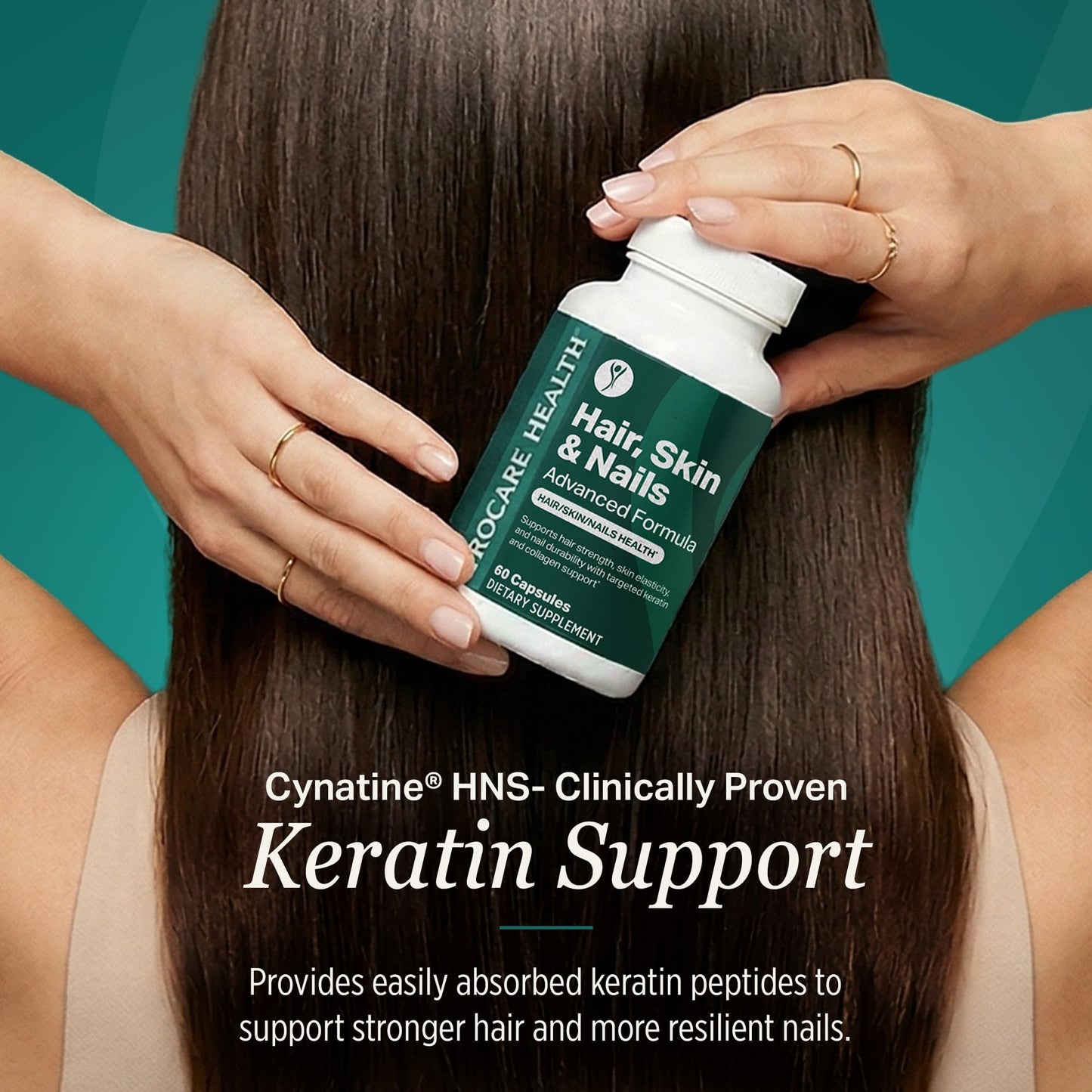 ProCare Health Hair Skin and Nails Vitamins with 5000mcg Biotin Capsules, 60 Capsules