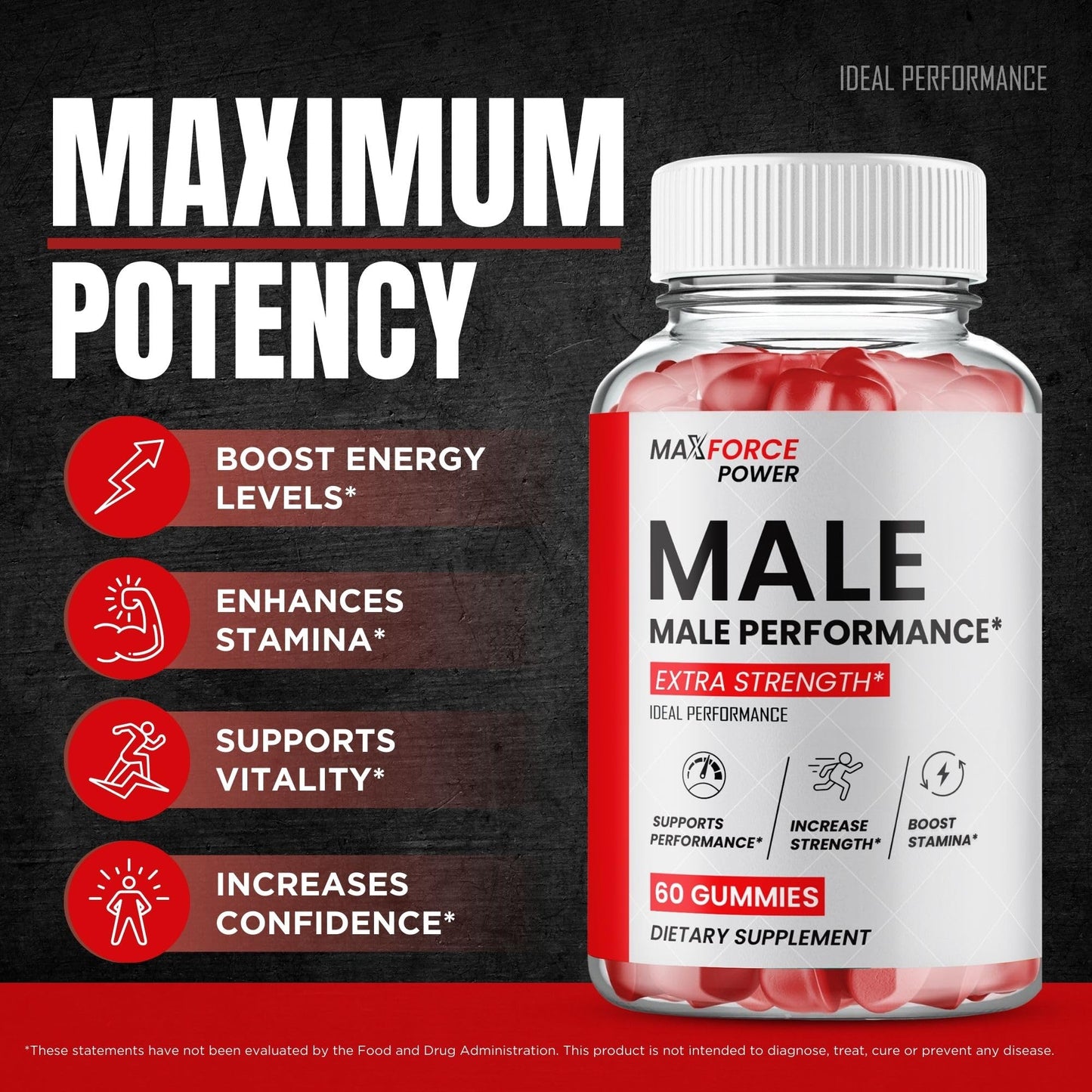 IDEAL PERFORMANCE MaxForce Power Gummies 120 Gummies