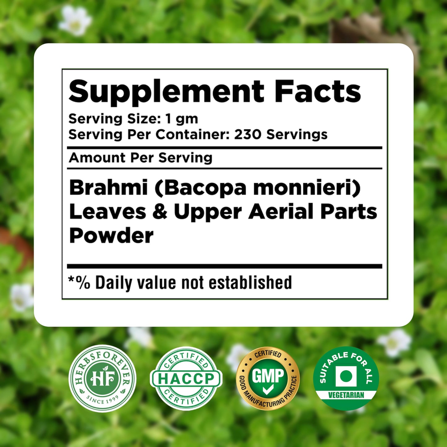 Herbsforever Brahmi Powder Bacopa Monnieri 8.11 oz