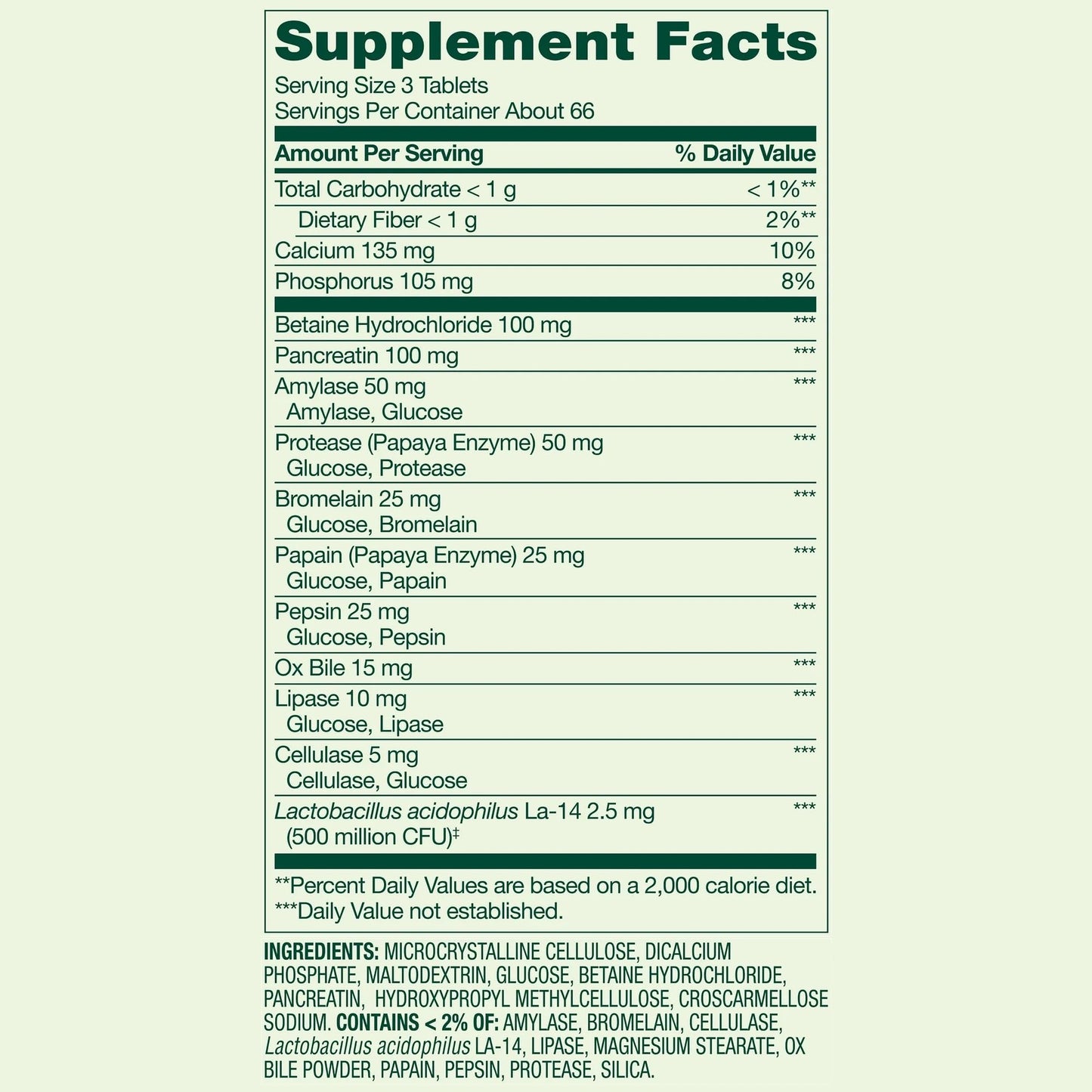 Generic Probiotic Multi-Enzyme Digestive Formula Tablets 200 Count