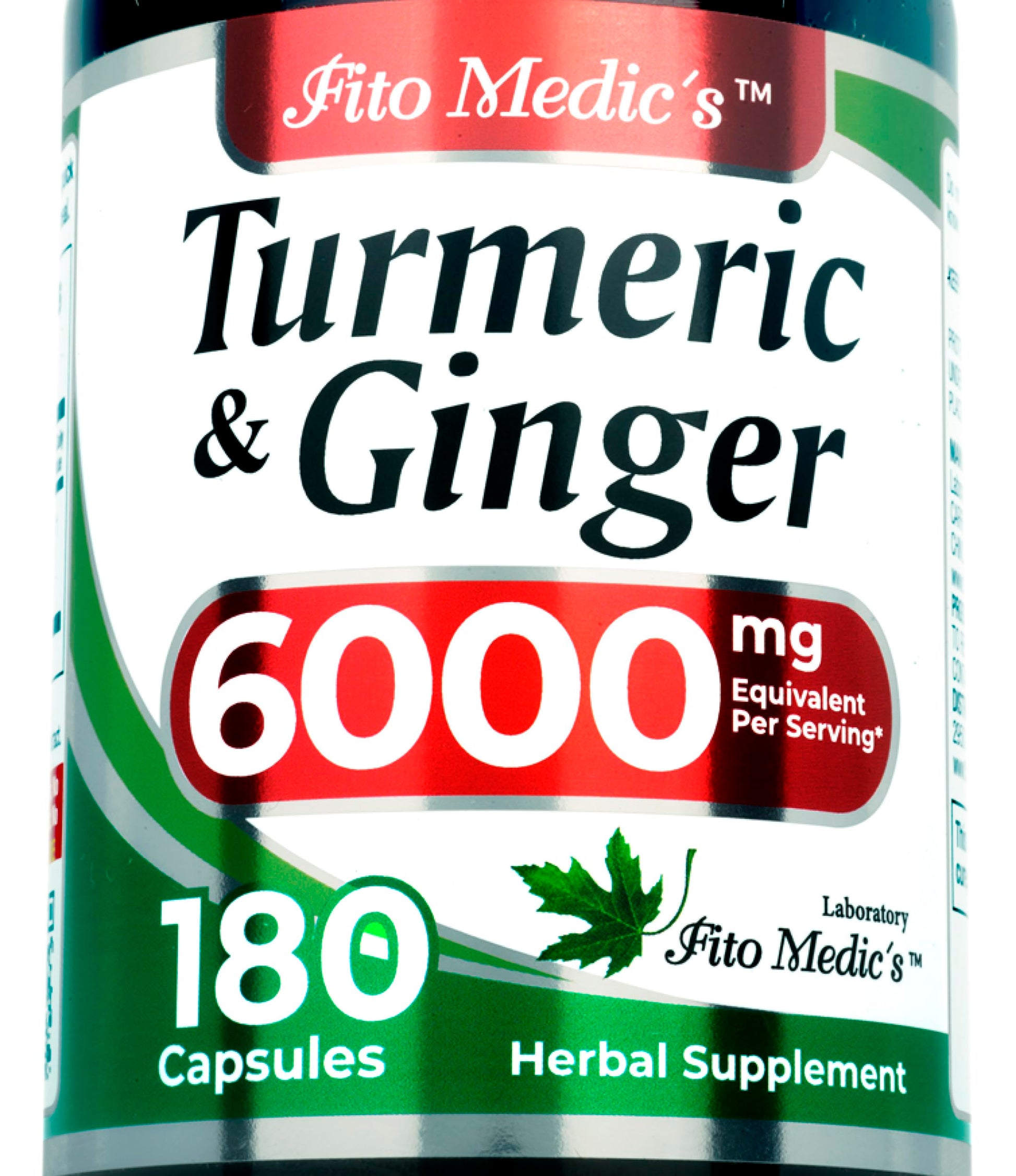 FITO MEDIC'S Turmeric and Ginger Supplement Capsule 180 Count