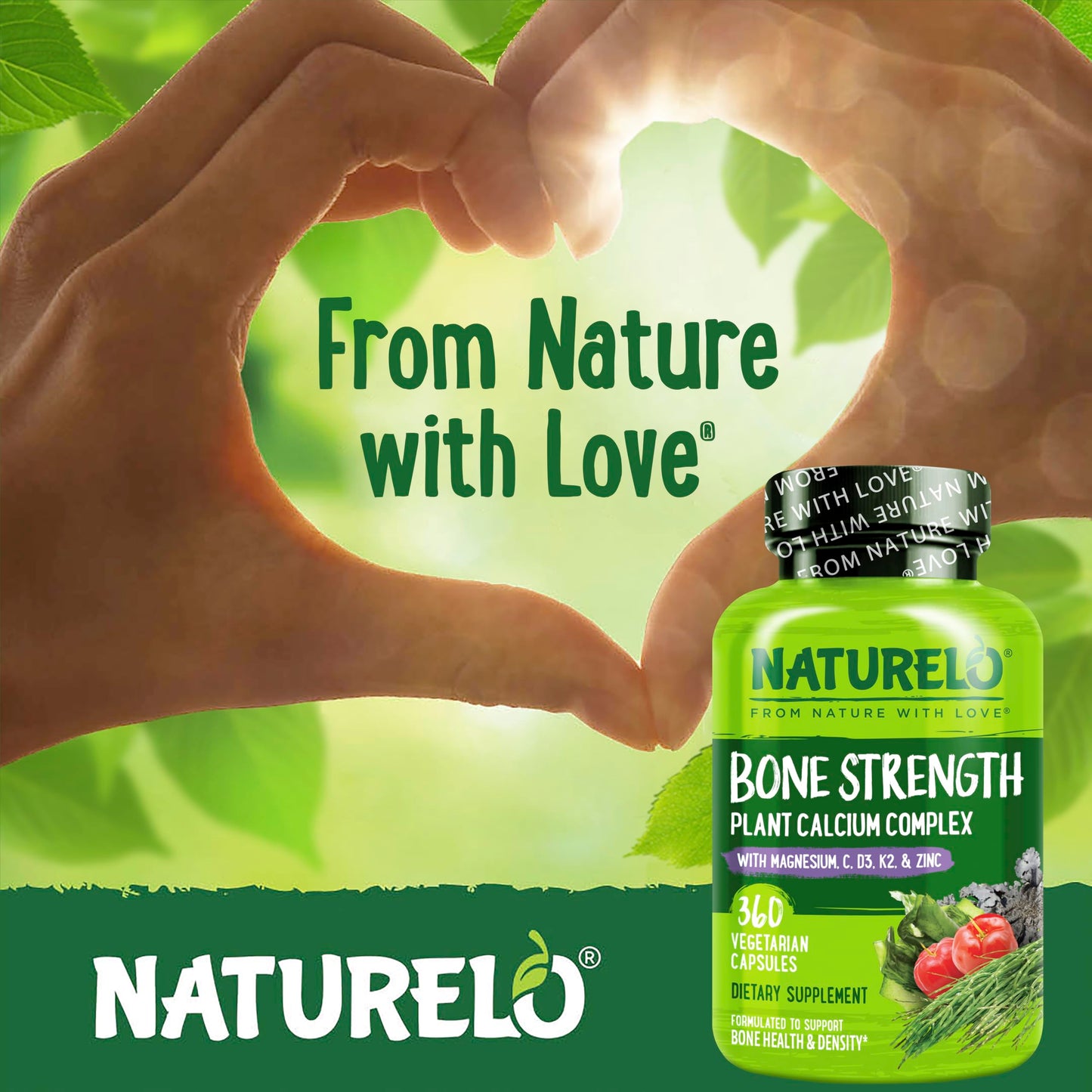 NATURELO Calcium Supplement Capsules 360 Count