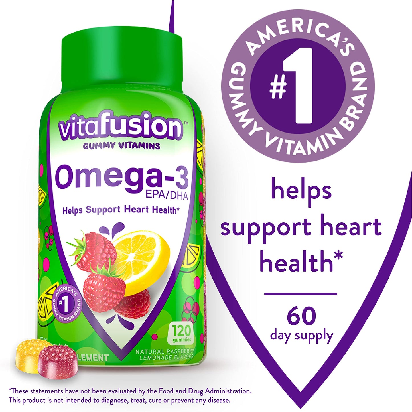 Vitafusion Probiotic & Omega-3 Gummies, 70 Count